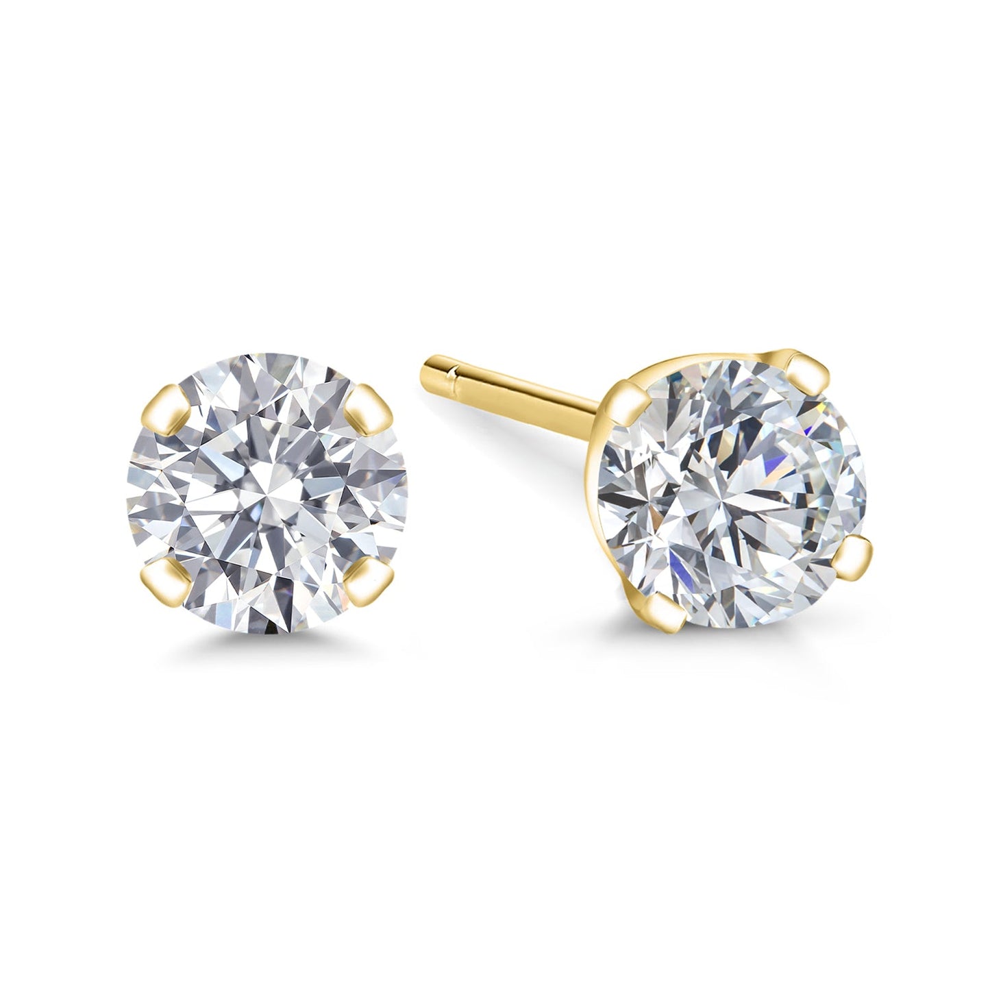 0.20 to 6 Cttw 14K Gold Lab Grown Diamond Stud Earrings | Gold Earrings For Women Men | E-F Color | VS1-VS2 Clarity