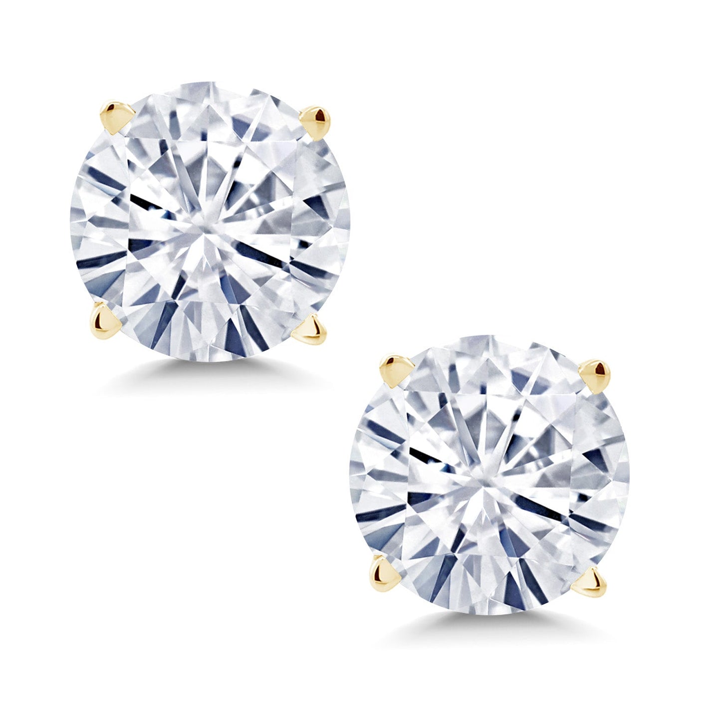 14K Yellow Gold Round 5MM Gemstone Birthstone Stud Earrings | Gold Earrings For Women Men