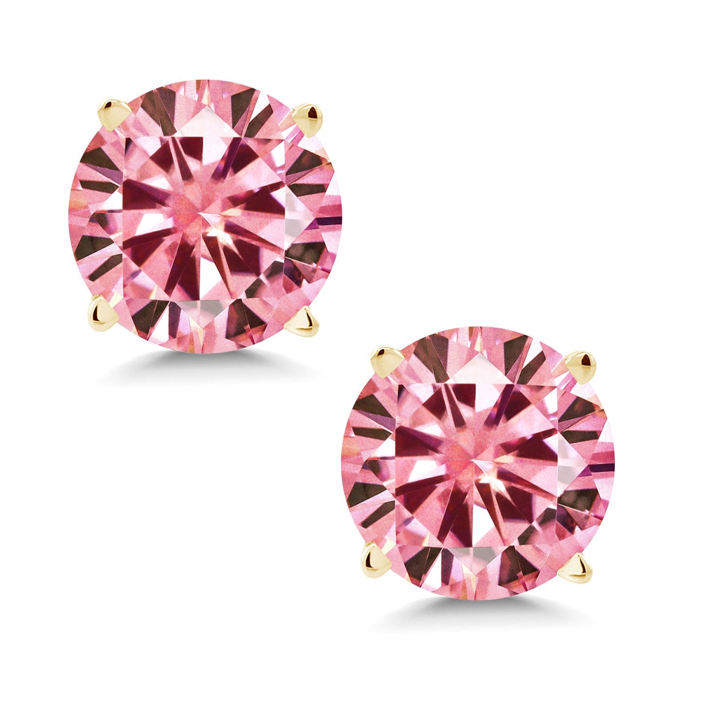 14K Yellow Gold Round 5MM Gemstone Birthstone Stud Earrings | Gold Earrings For Women Men