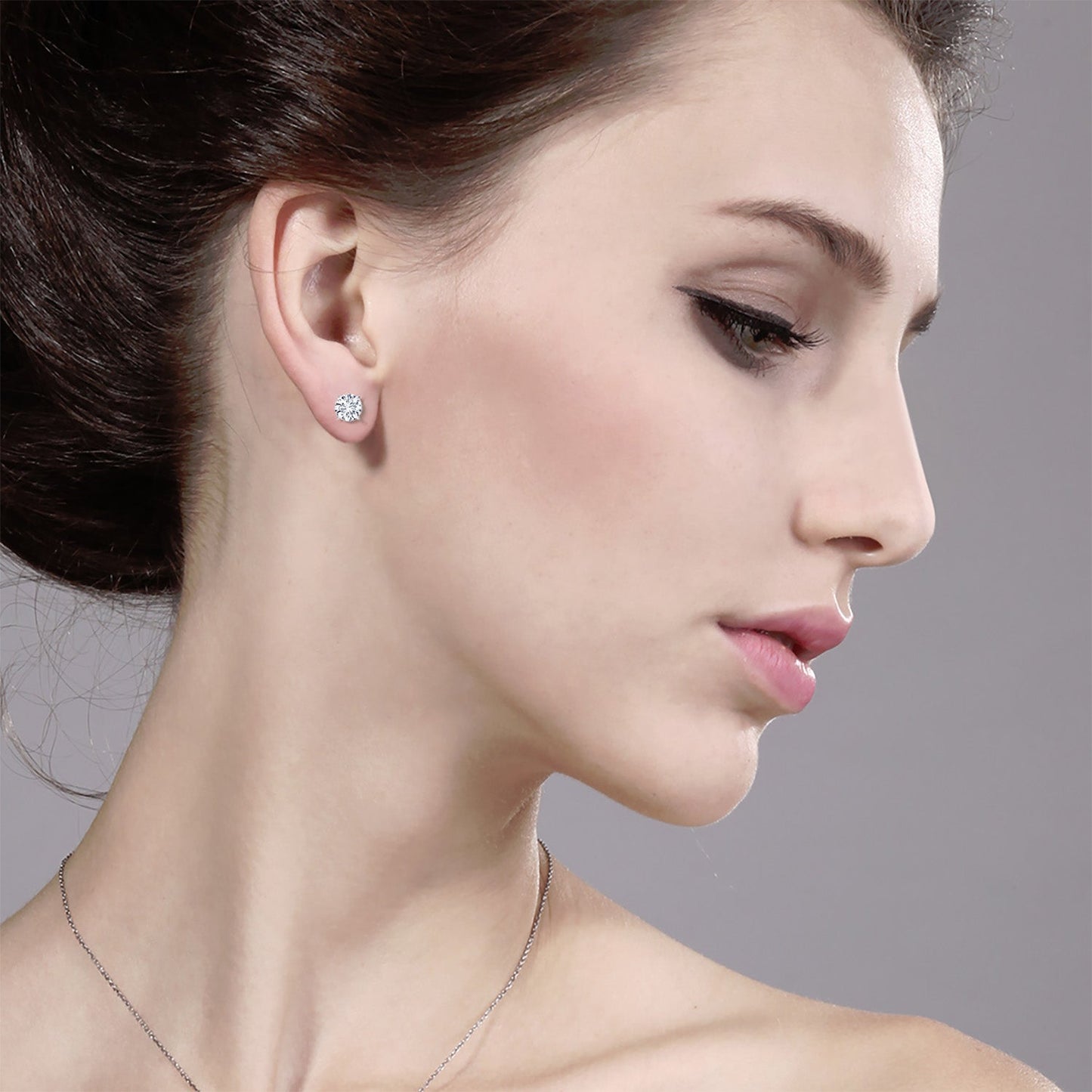 1.00 Cttw Round Lab Grown Diamond 14K White Gold Stud Earrings | E-F Color | VVS-VS Clarity | Gold Earrings For Women Men
