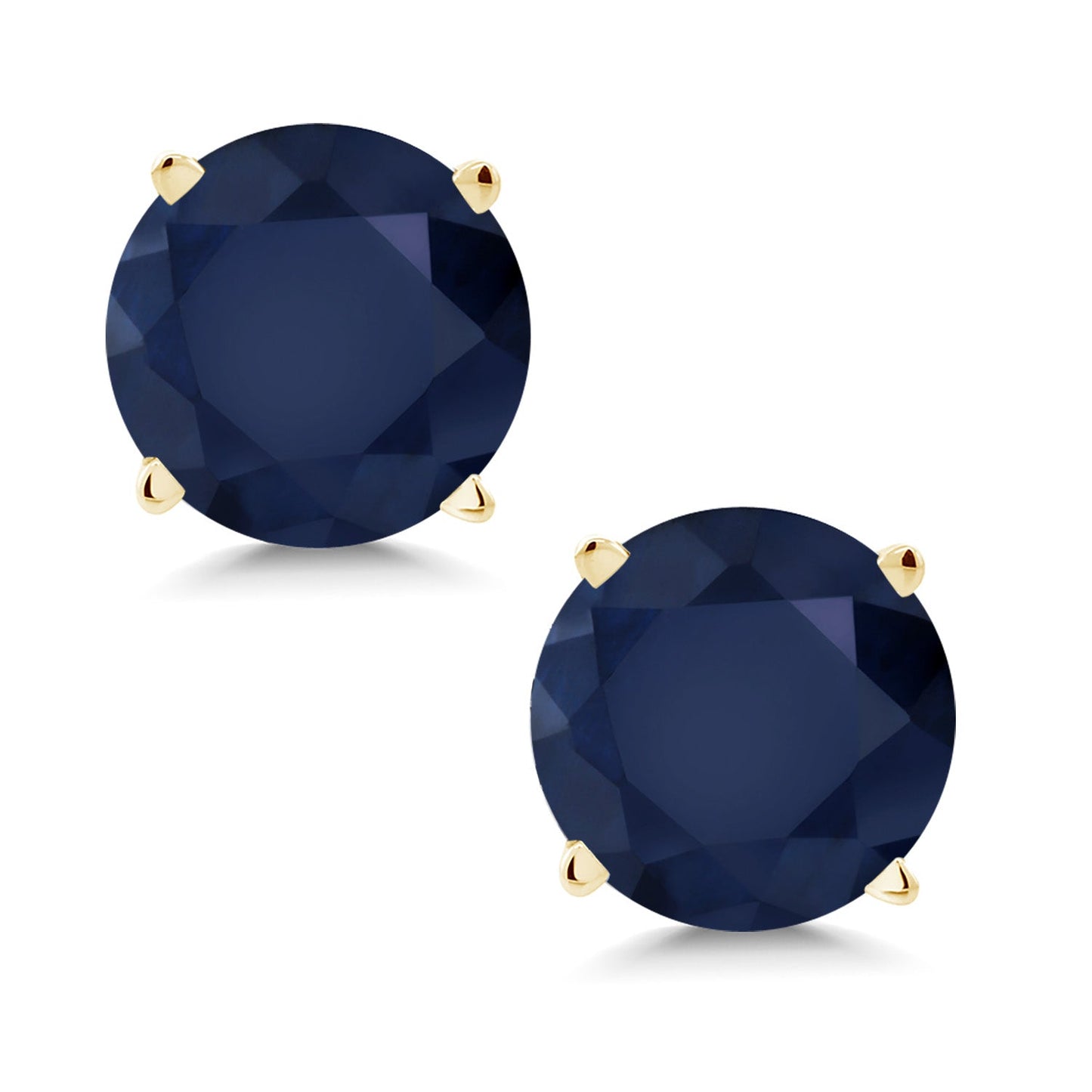 14K Yellow Gold Round 5MM Gemstone Birthstone Stud Earrings | Gold Earrings For Women Men