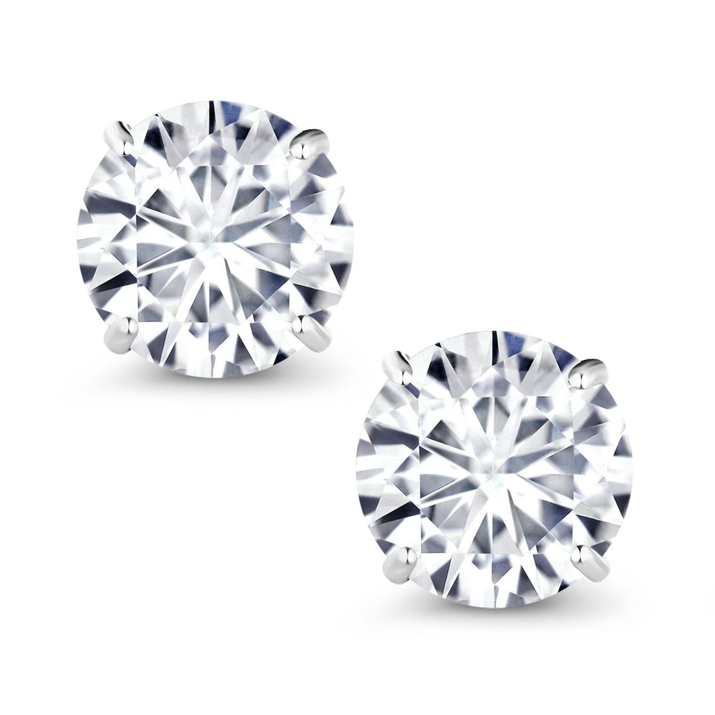 1.00 Cttw Round White Lab Grown Diamond 18K White Gold Stud Earrings | Gold Earrings For Women Men