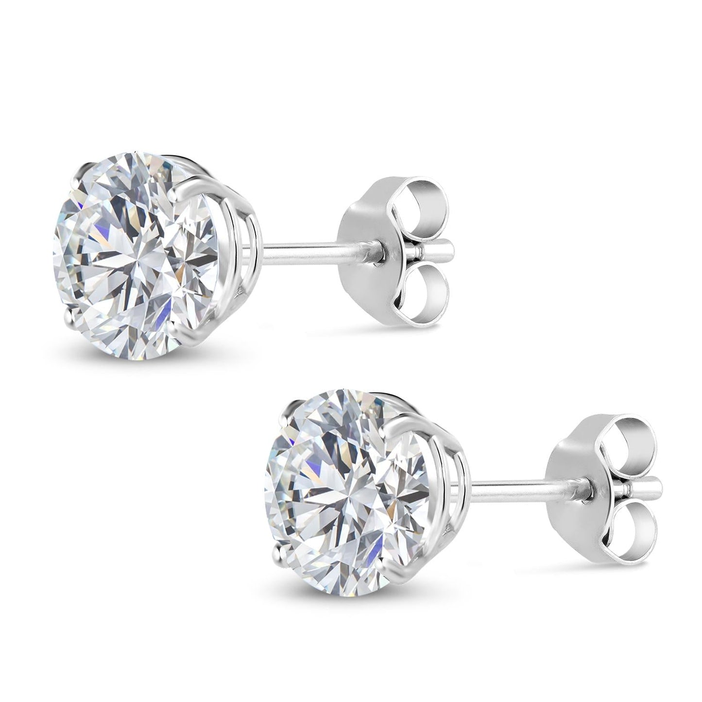 2 Ct Round Cut 14K White Gold IGI Certified Lab Grown Diamond Earrings | E-F Color | VS1-VS2 Clarity | Gold Earrings For Women Men