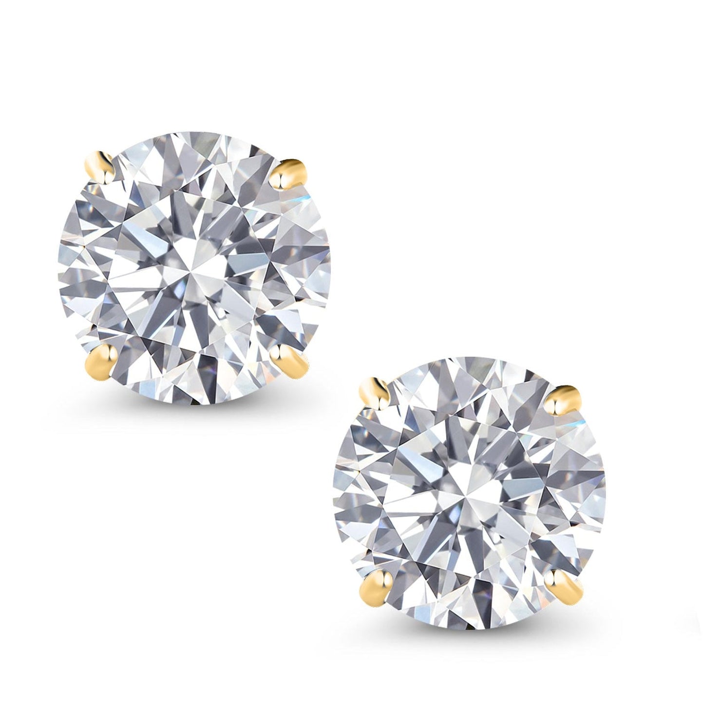 2 Ct Round Cut 14K Yellow Gold IGI Certified Lab Grown Diamond Earrings | E-F Color | VS1-VS2 Clarity | Gold Earrings For Women Men