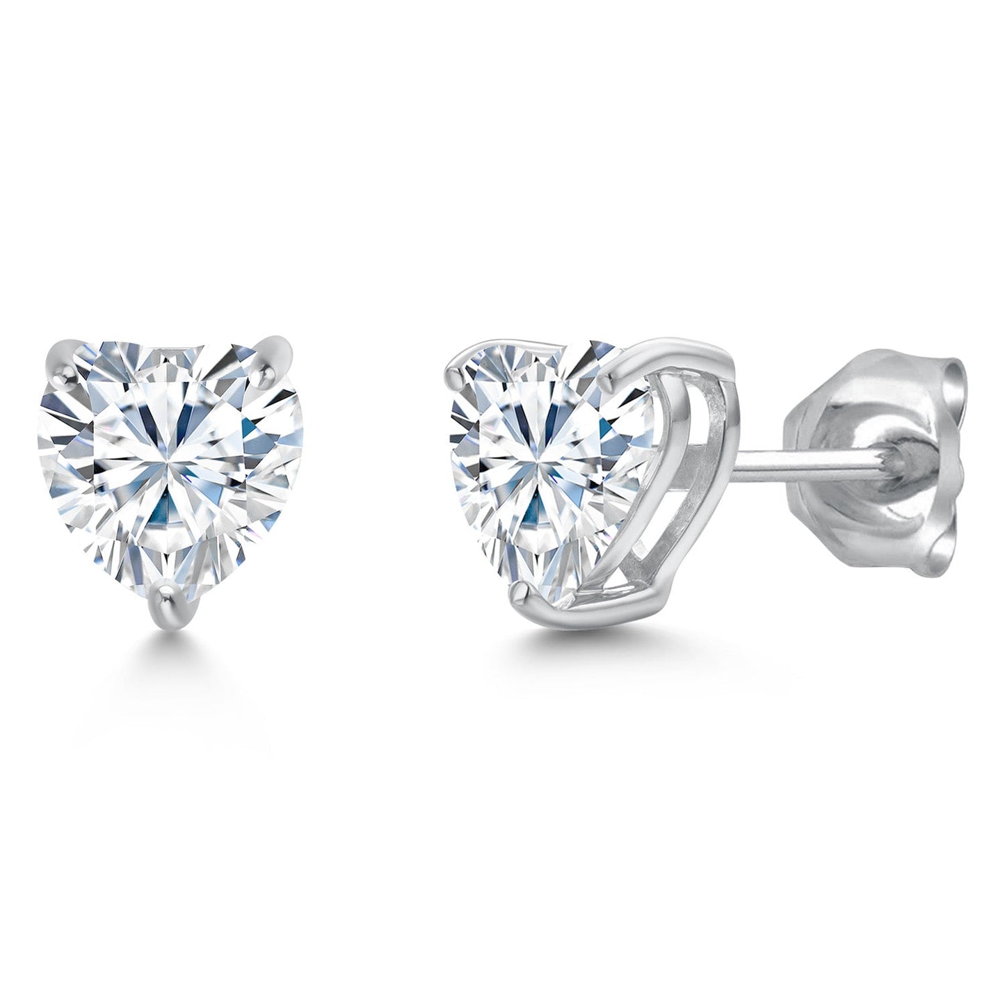 14K White Gold 6MM Heart Shape Gemstone Birthstone Stud Earrings | Gold Earrings For Women Men | Fine Jewelry Gifts for Her Mom Women Wife