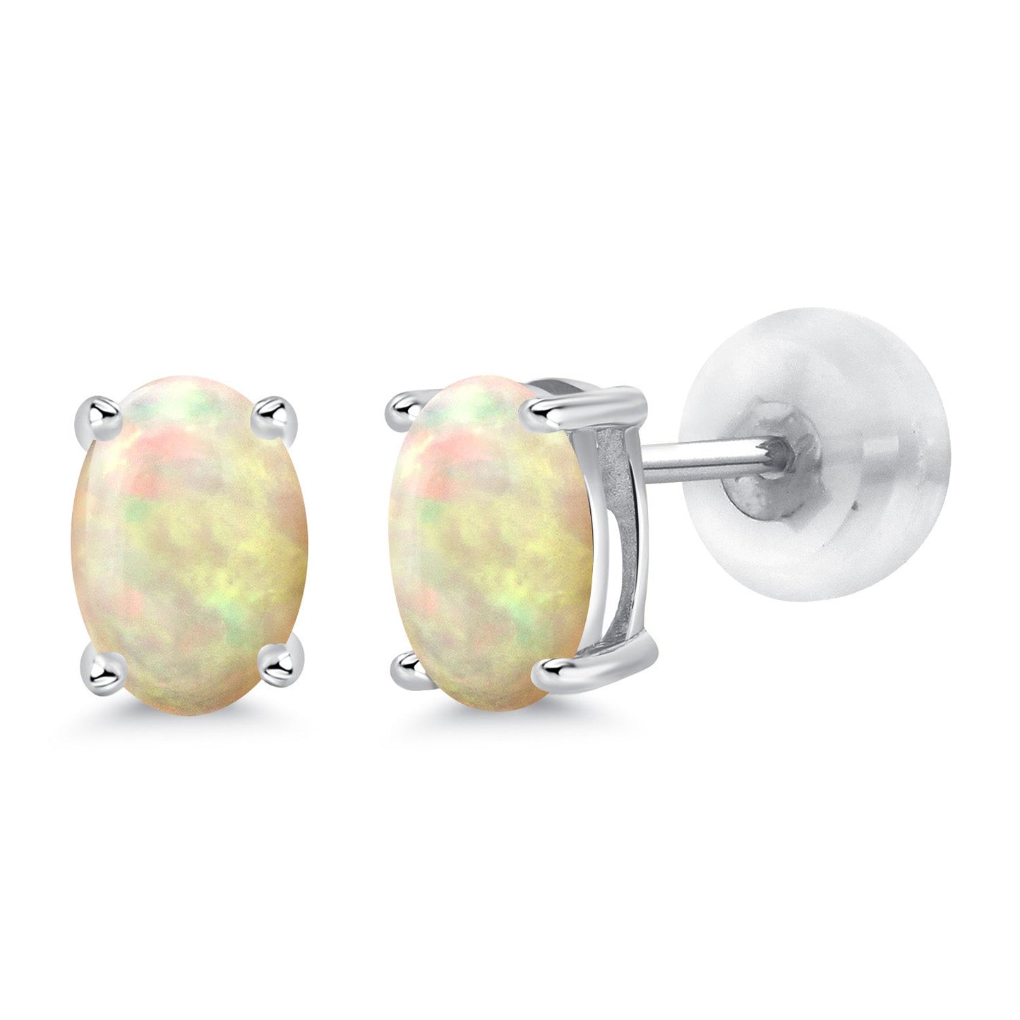 14K Gold Gemstone Birthstone Oval Stud Earrings | Oval 6X4MM | Gold Earrings For Women Men | Fine Jewelry Gifts for Her Mom Women Wife