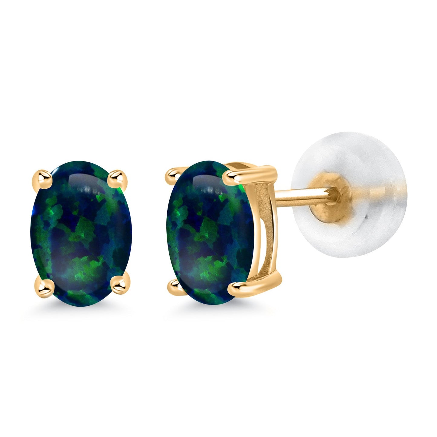 14K Gold Gemstone Birthstone Oval Stud Earrings | Oval 6X4MM | Gold Earrings For Women Men | Fine Jewelry Gifts for Her Mom Women Wife