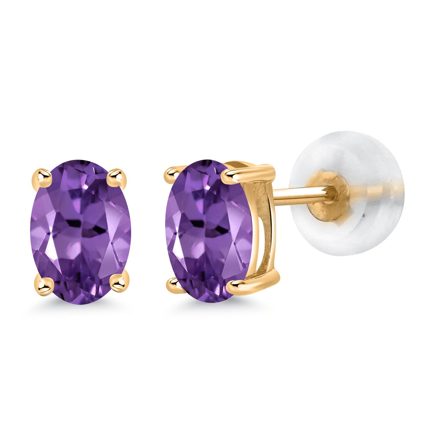 14K Gold Gemstone Birthstone Oval Stud Earrings | Oval 6X4MM | Gold Earrings For Women Men | Fine Jewelry Gifts for Her Mom Women Wife