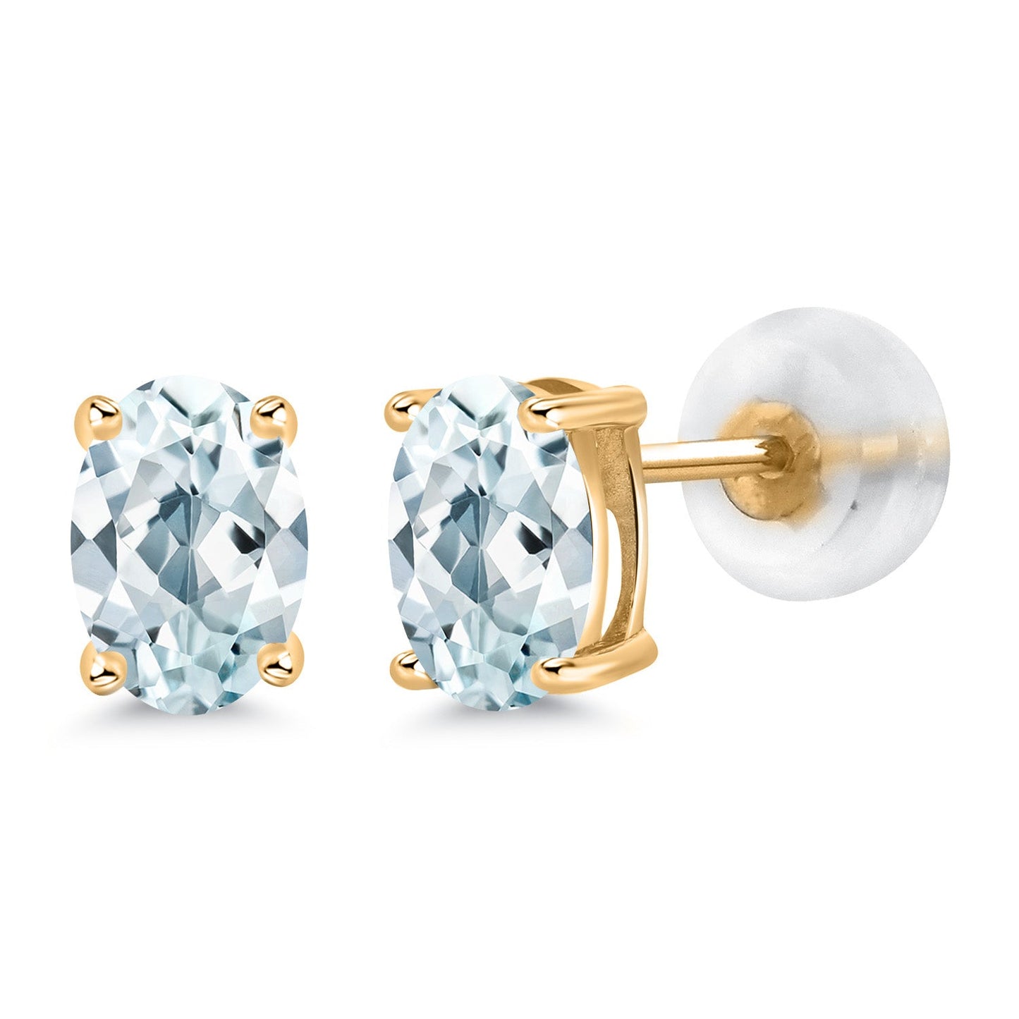 14K Gold Gemstone Birthstone Oval Stud Earrings | Oval 6X4MM | Gold Earrings For Women Men | Fine Jewelry Gifts for Her Mom Women Wife