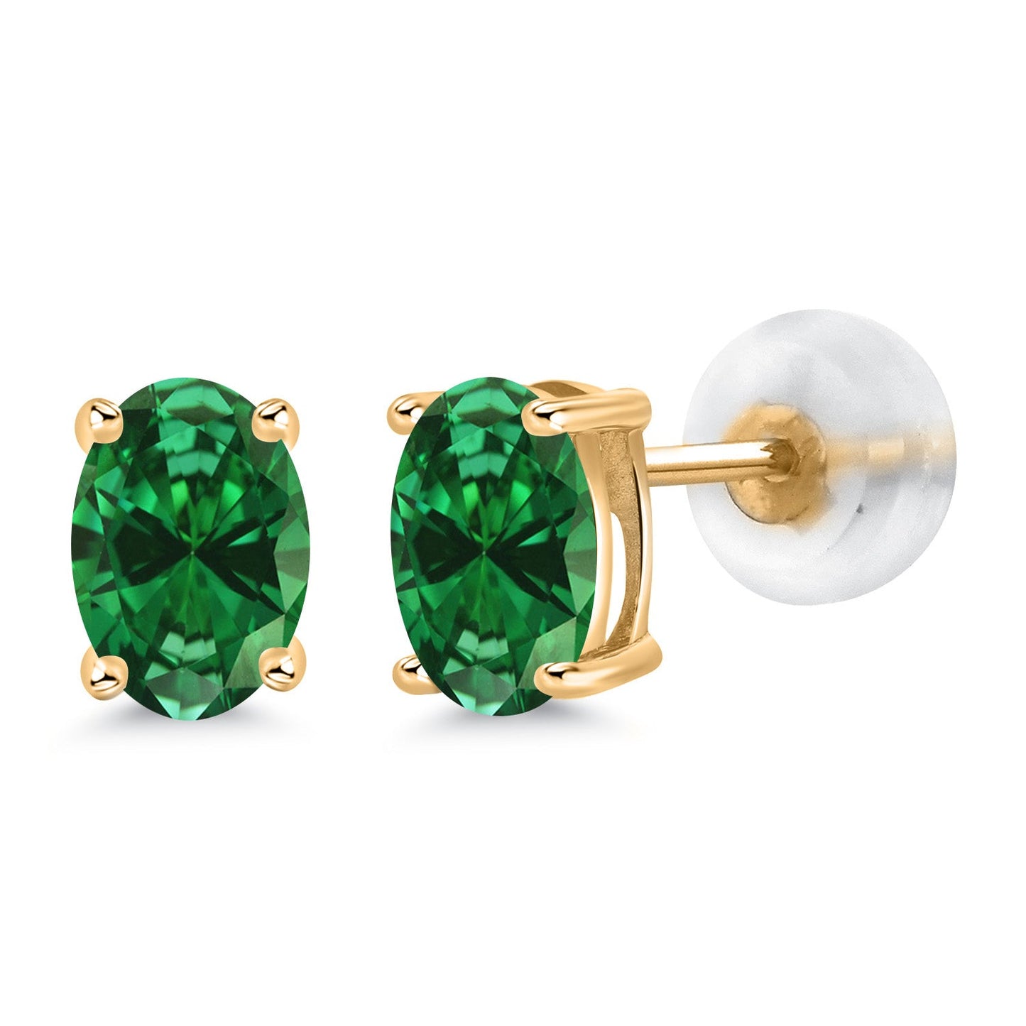 14K Gold Gemstone Birthstone Oval Stud Earrings | Oval 6X4MM | Gold Earrings For Women Men | Fine Jewelry Gifts for Her Mom Women Wife