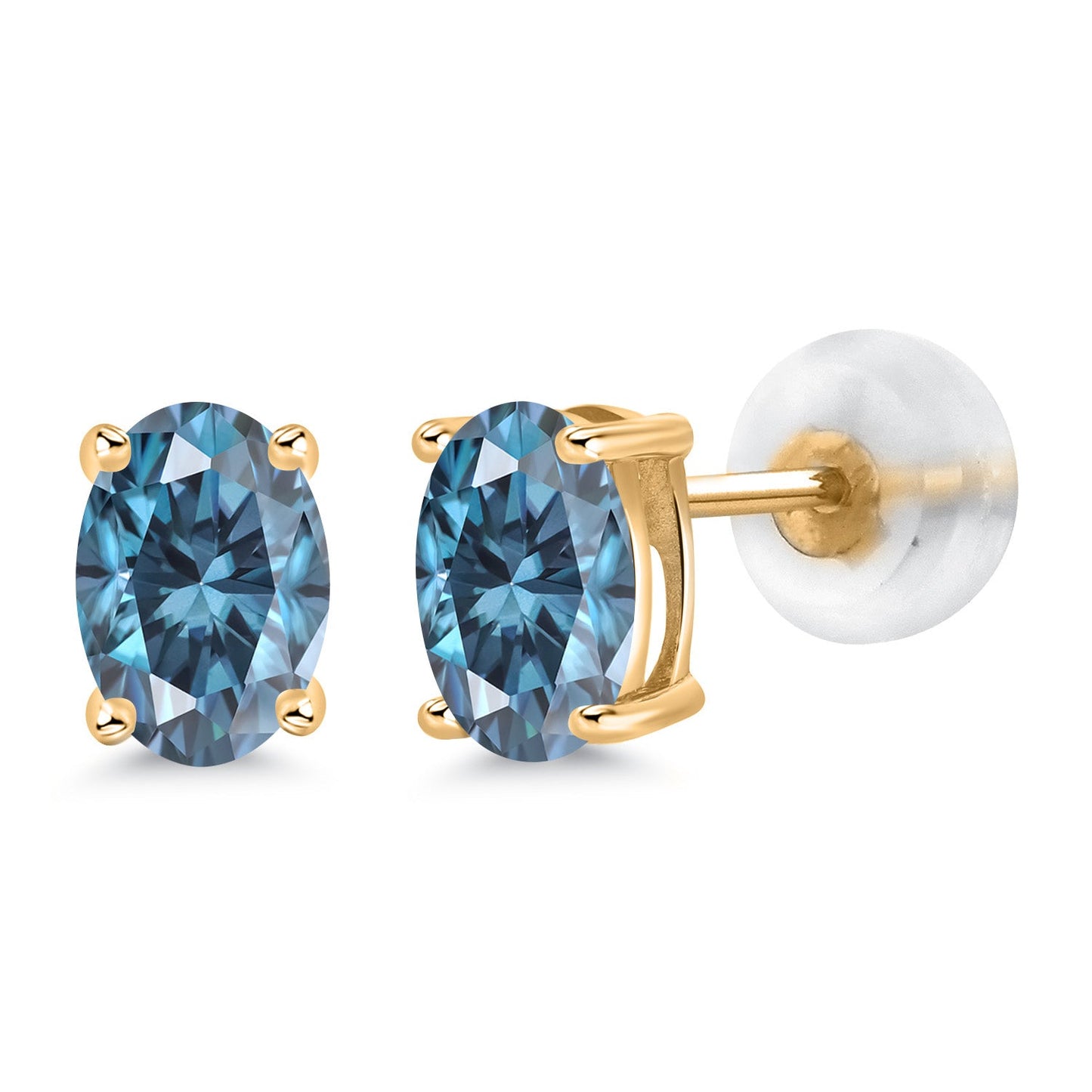 14K Gold Gemstone Birthstone Oval Stud Earrings | Oval 6X4MM | Gold Earrings For Women Men | Fine Jewelry Gifts for Her Mom Women Wife
