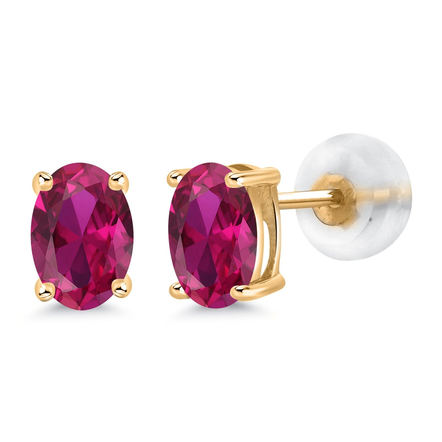 14K Gold Gemstone Birthstone Oval Stud Earrings | Oval 6X4MM | Gold Earrings For Women Men | Fine Jewelry Gifts for Her Mom Women Wife