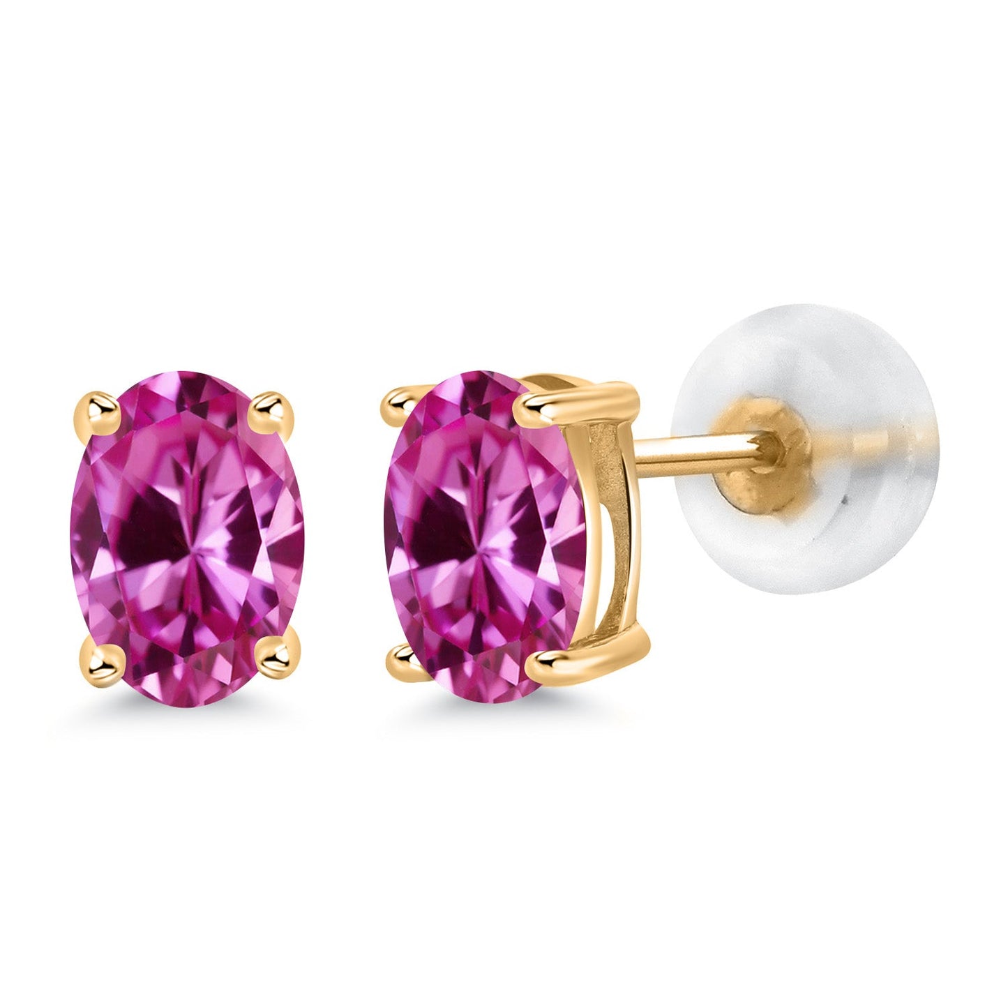 14K Gold Gemstone Birthstone Oval Stud Earrings | Oval 6X4MM | Gold Earrings For Women Men | Fine Jewelry Gifts for Her Mom Women Wife