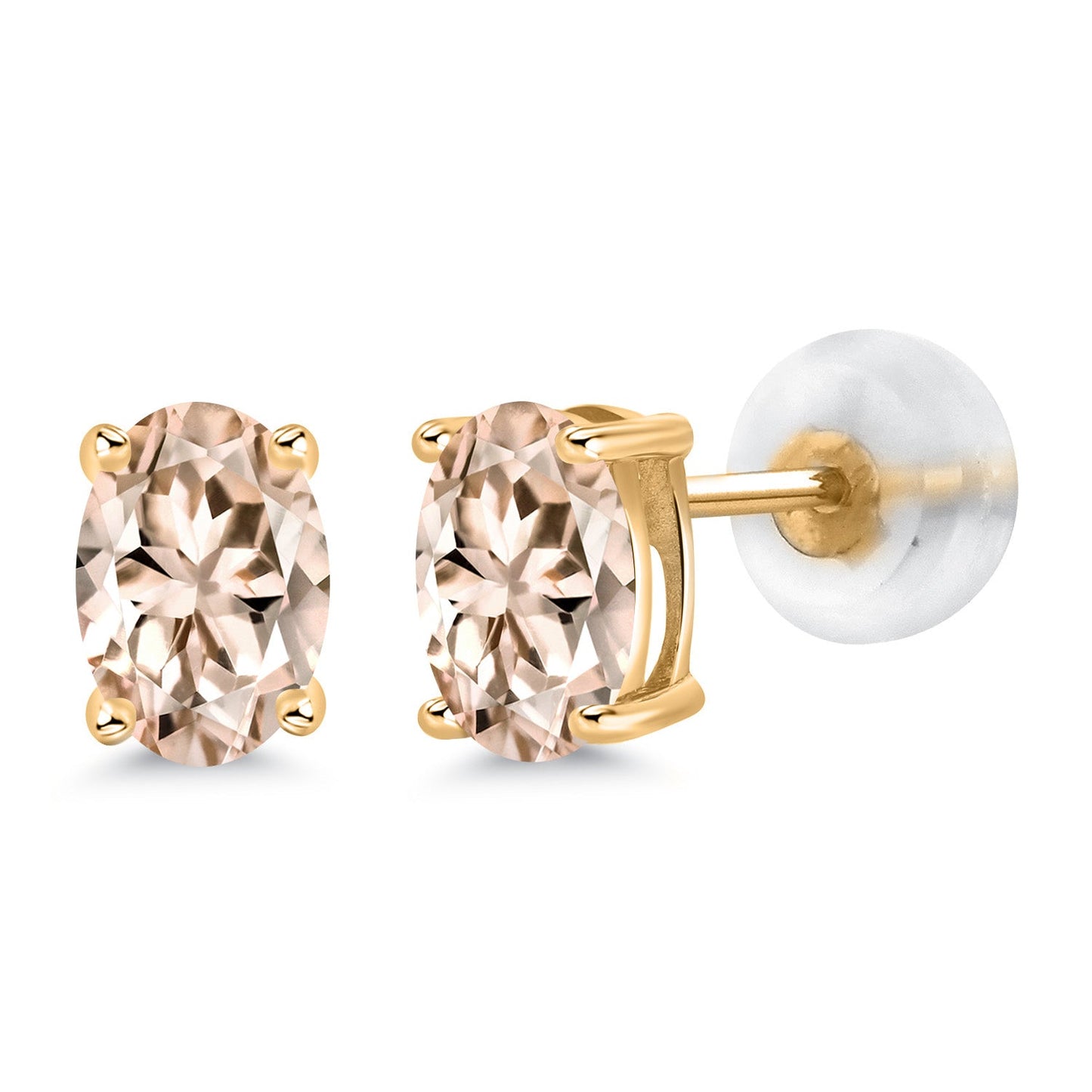 14K Gold Gemstone Birthstone Oval Stud Earrings | Oval 6X4MM | Gold Earrings For Women Men | Fine Jewelry Gifts for Her Mom Women Wife