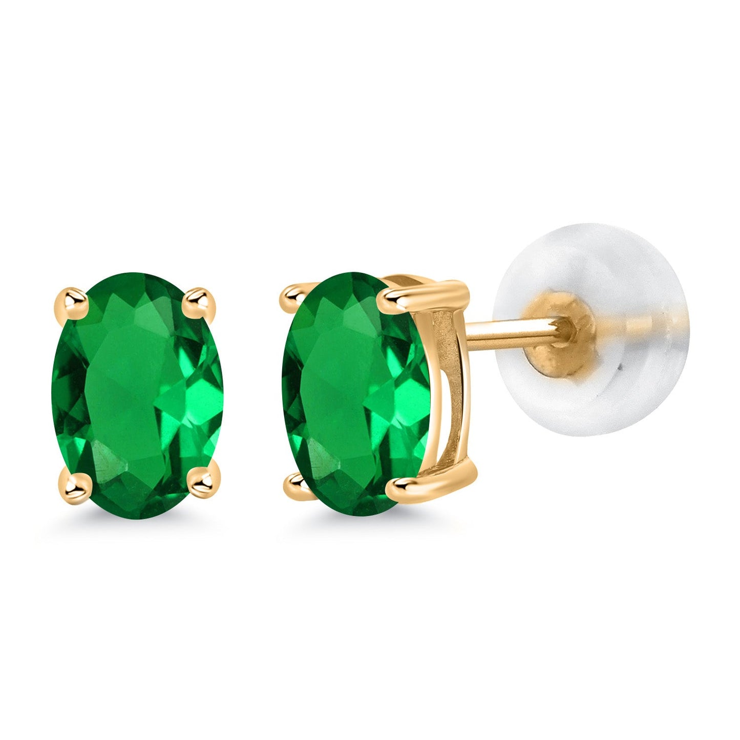 14K Gold Gemstone Birthstone Oval Stud Earrings | Oval 6X4MM | Gold Earrings For Women Men | Fine Jewelry Gifts for Her Mom Women Wife