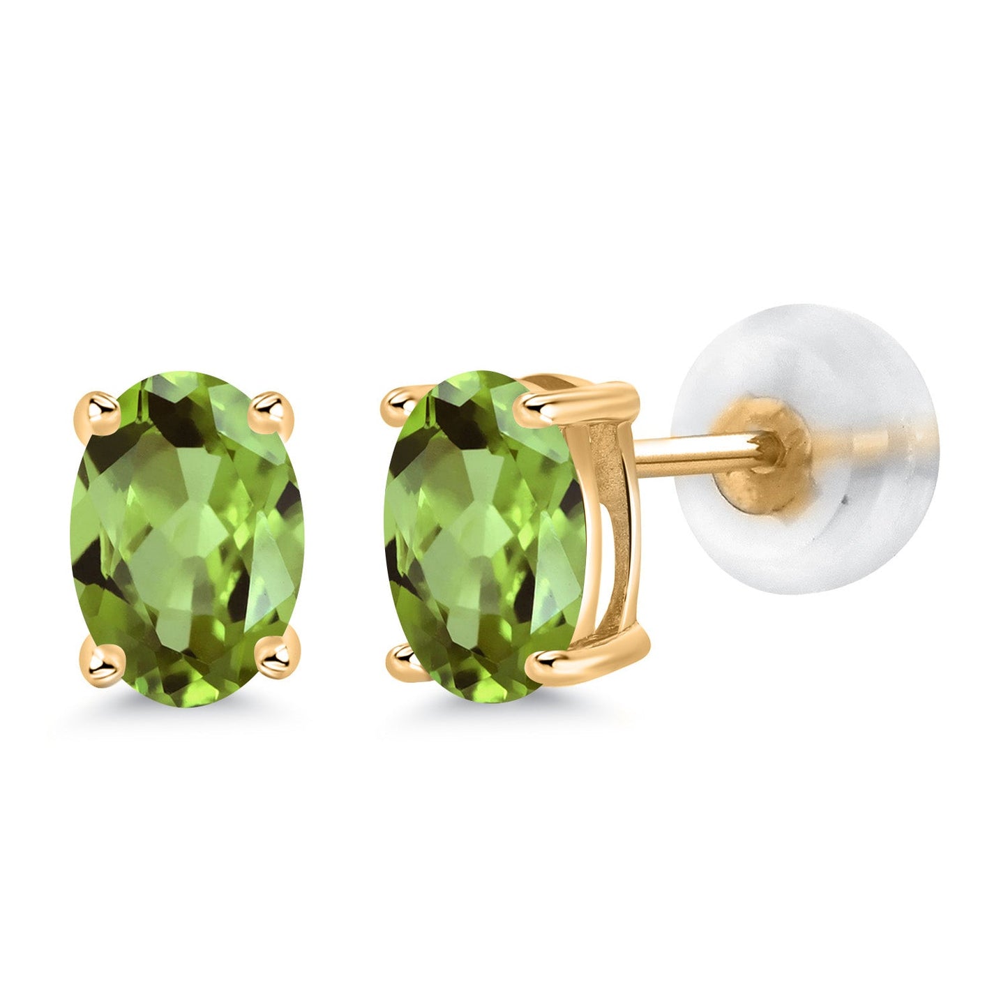 14K Gold Gemstone Birthstone Oval Stud Earrings | Oval 6X4MM | Gold Earrings For Women Men | Fine Jewelry Gifts for Her Mom Women Wife