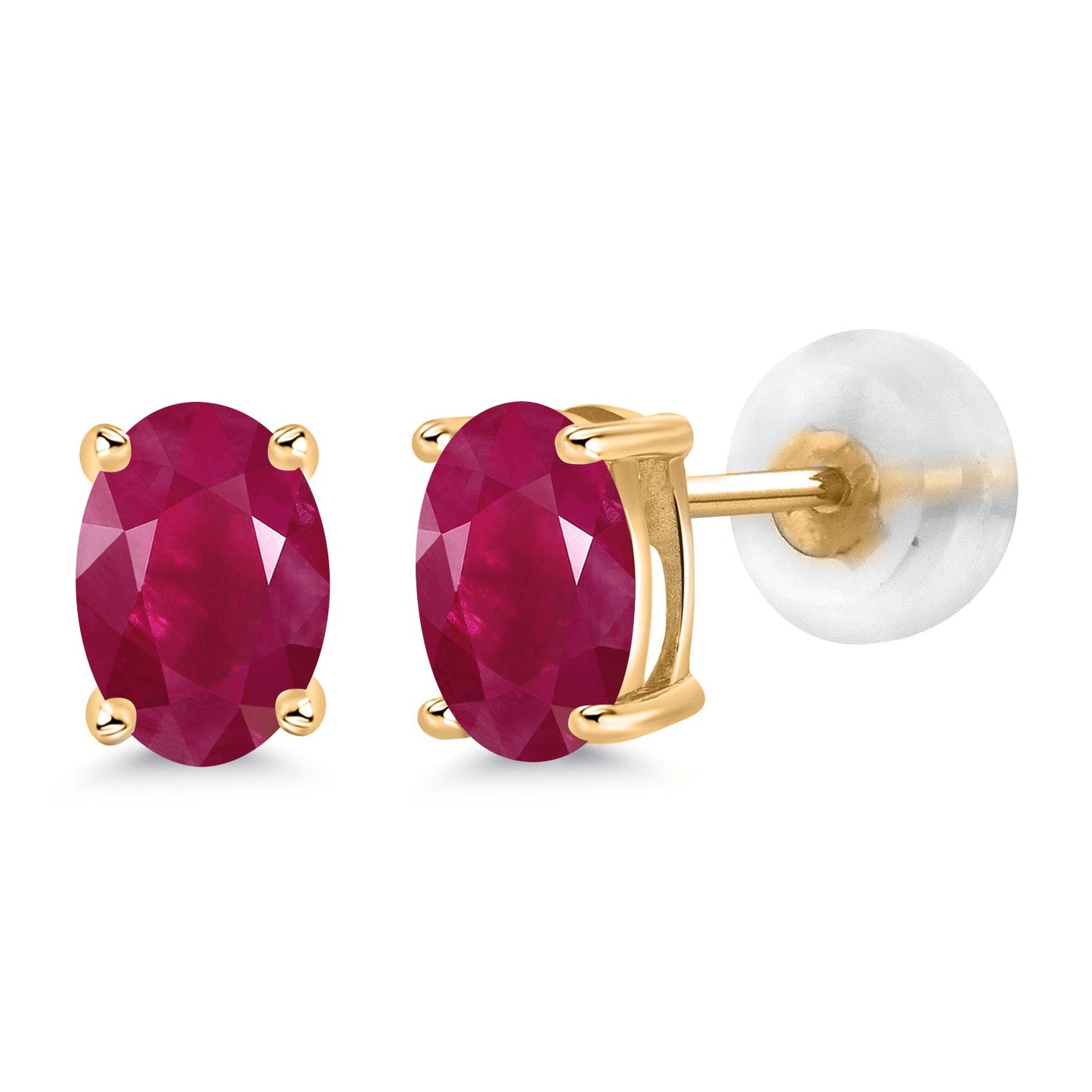 14K Gold Gemstone Birthstone Oval Stud Earrings | Oval 6X4MM | Gold Earrings For Women Men | Fine Jewelry Gifts for Her Mom Women Wife