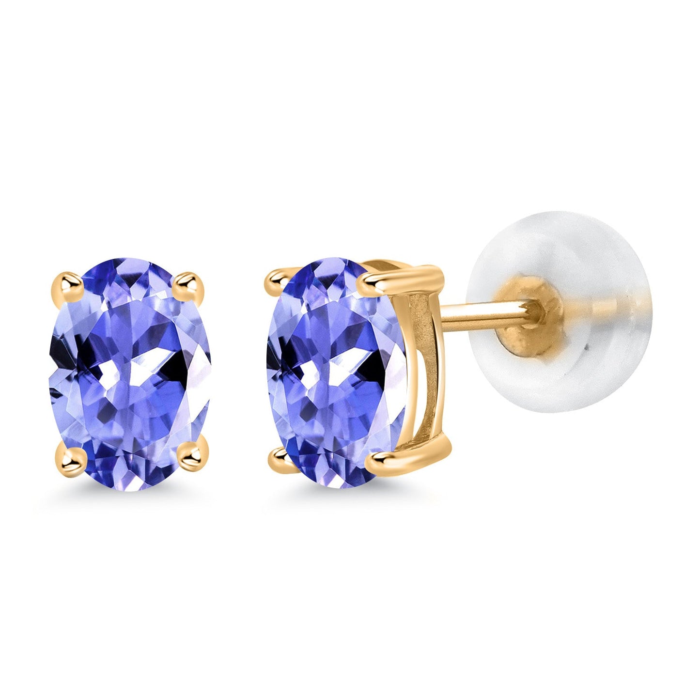 14K Gold Gemstone Birthstone Oval Stud Earrings | Oval 6X4MM | Gold Earrings For Women Men | Fine Jewelry Gifts for Her Mom Women Wife