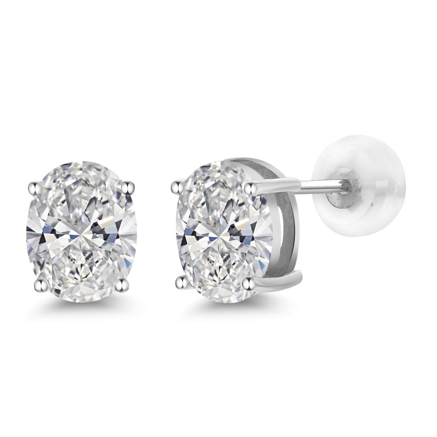 3.00 Cttw Oval Cut 14K White Gold IGI Certified Lab Grown Diamond Stud Earrings | | F-G Color | VS Clarity | Gold Earrings For Women Men
