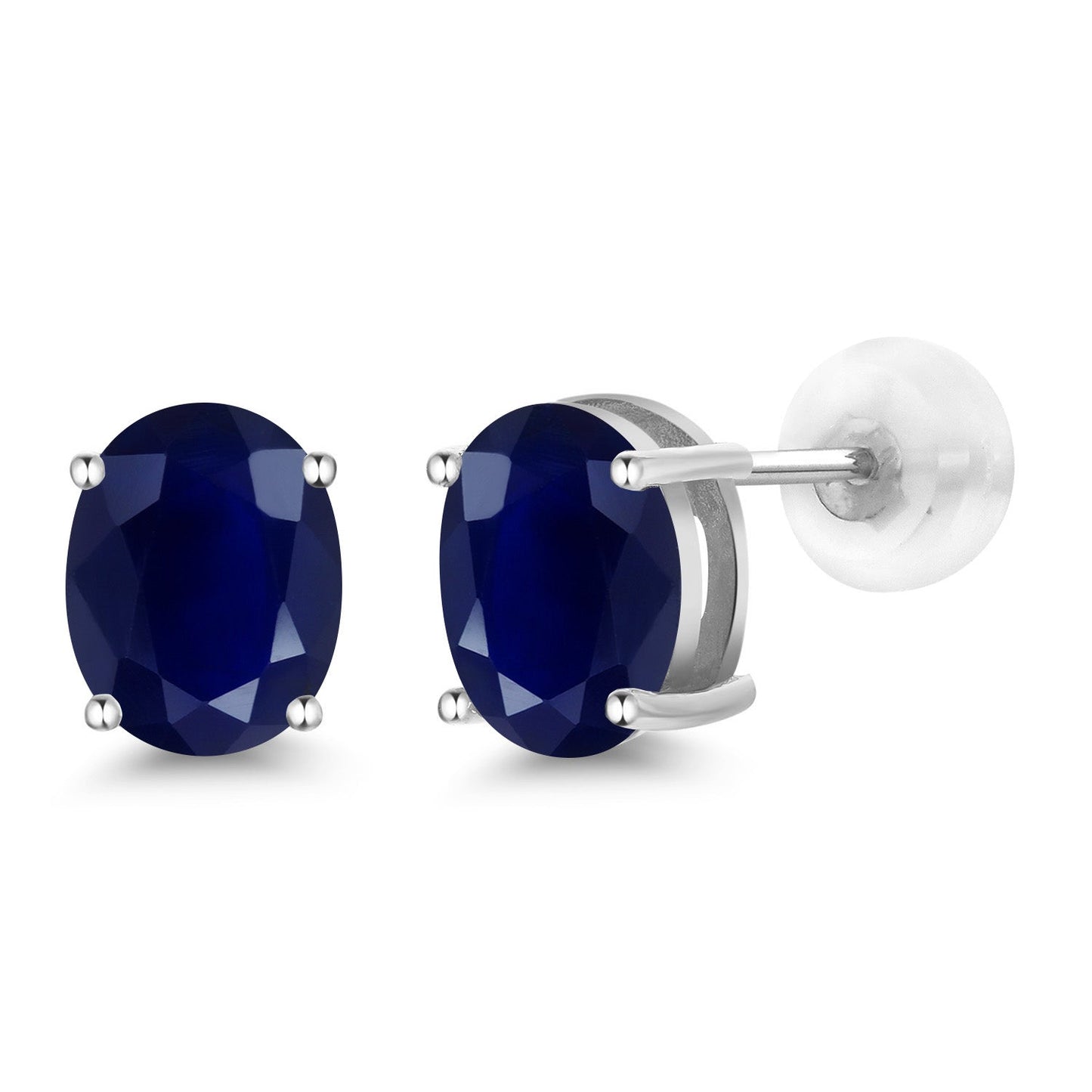 14K Yellow or White Gold Oval Gemstone Birthstone Stud Earrings for Women Men | Oval 8X6MM