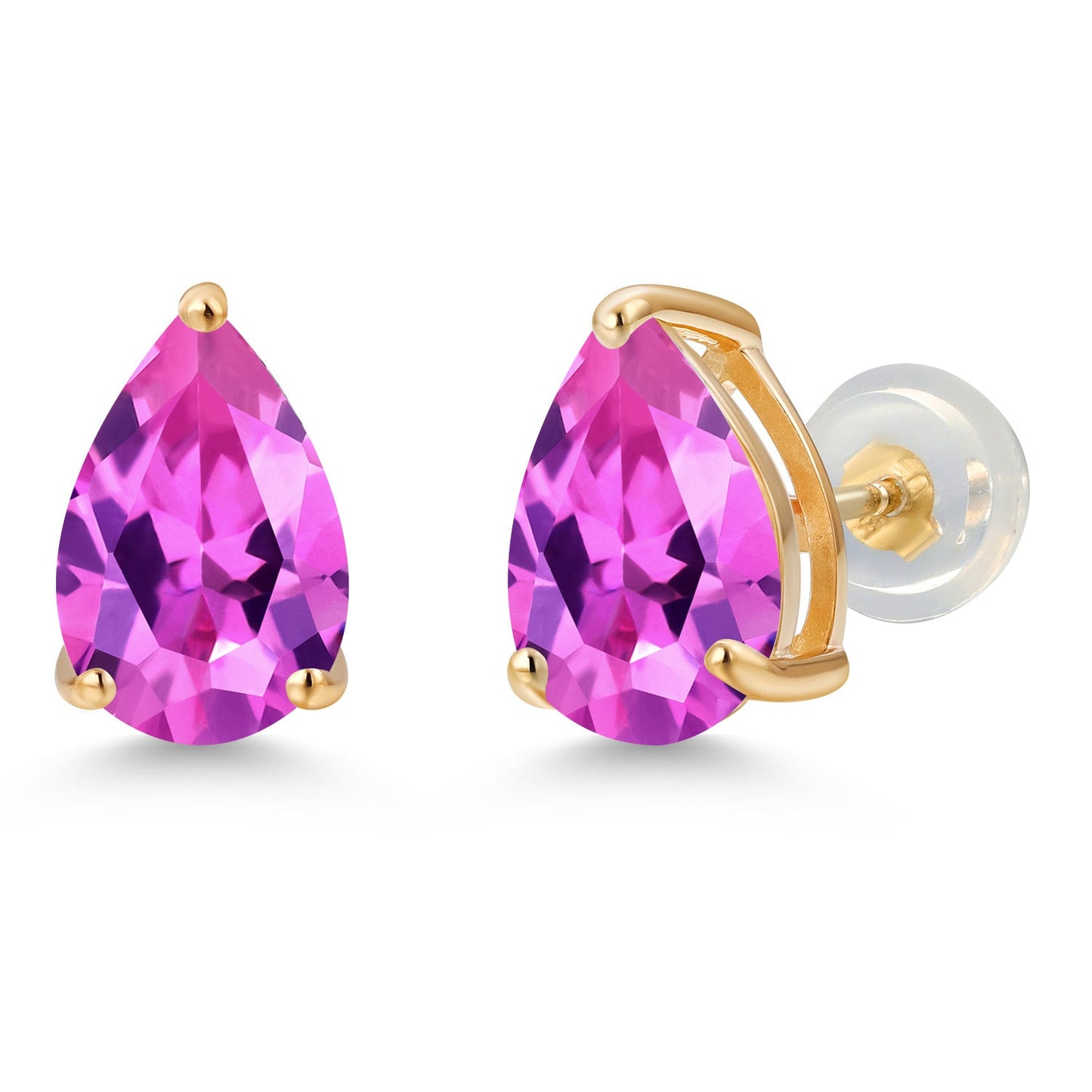14K Yellow Gold 9X6MM Pear Shape Gemstone Birthstone Teardrop Earrings | Gold Earrings For Women Men