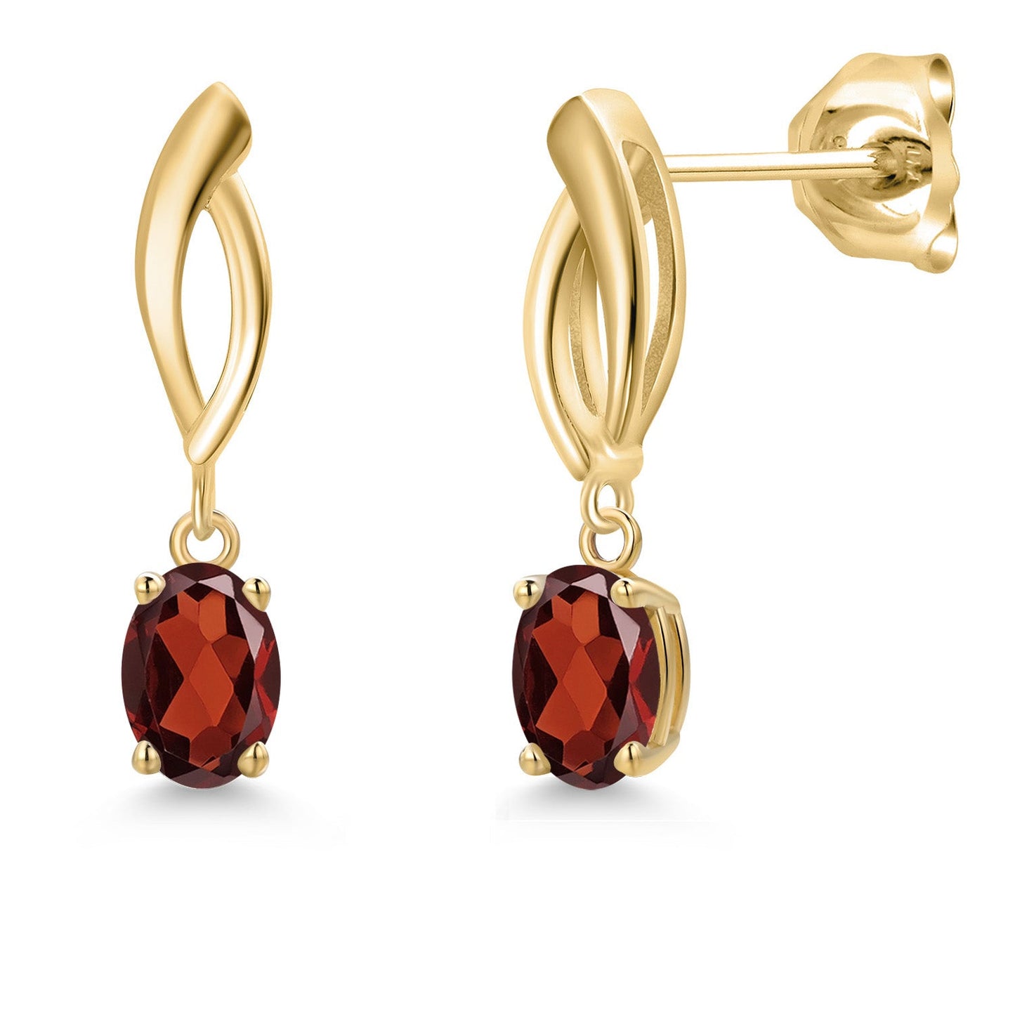 10K Yellow Gold 6X4MM Oval Cut Gemstone Birthstone Infinity Dangle Earrings For Women | Gold Earrings For Women