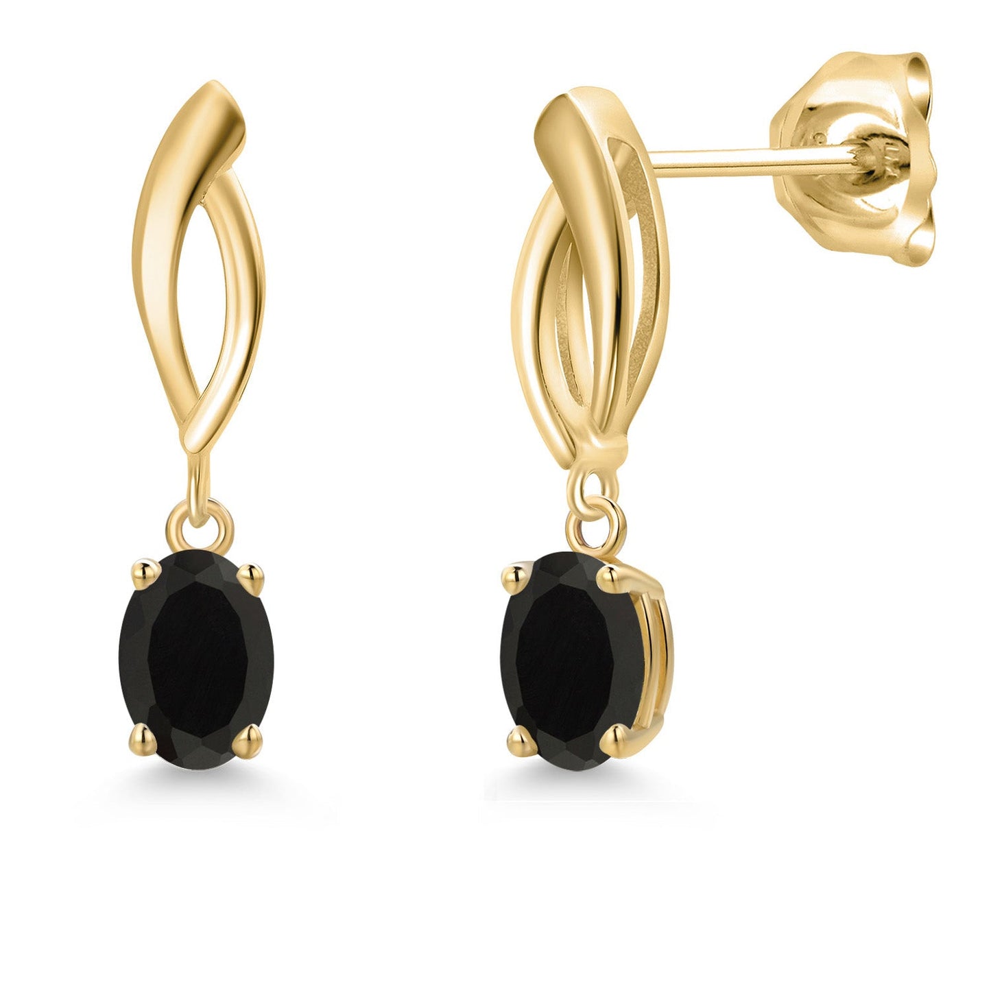 10K Yellow Gold 6X4MM Oval Cut Gemstone Birthstone Infinity Dangle Earrings For Women | Gold Earrings For Women