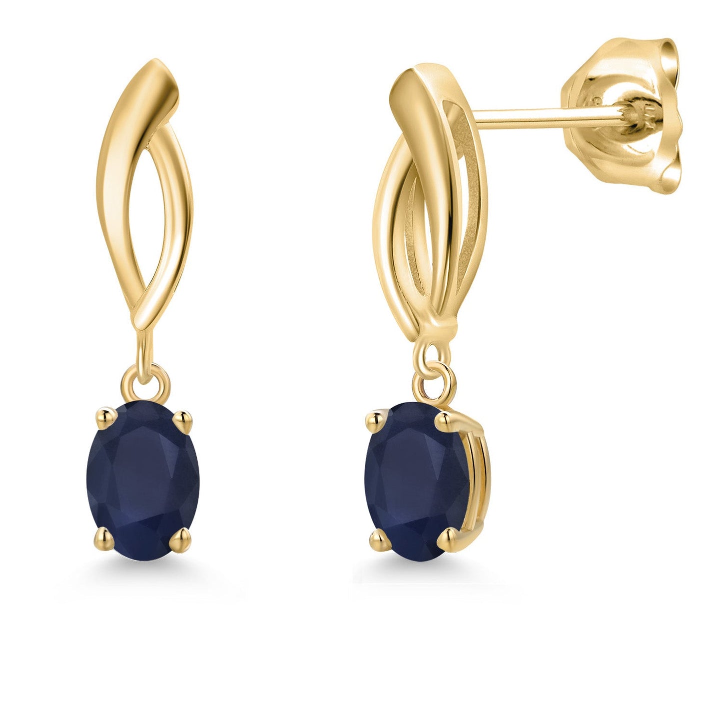 10K Yellow Gold 6X4MM Oval Cut Gemstone Birthstone Infinity Dangle Earrings For Women | Gold Earrings For Women