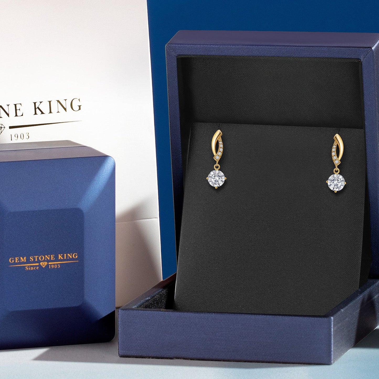 1.50 Cttw IGI Certified Lab Grown Diamond Infinity Dangle Earrings For Women in 14K Yellow Gold | Round Cut Diamonds Each 0.75 Ct | E-F Color | VS1-VS2 Clarity