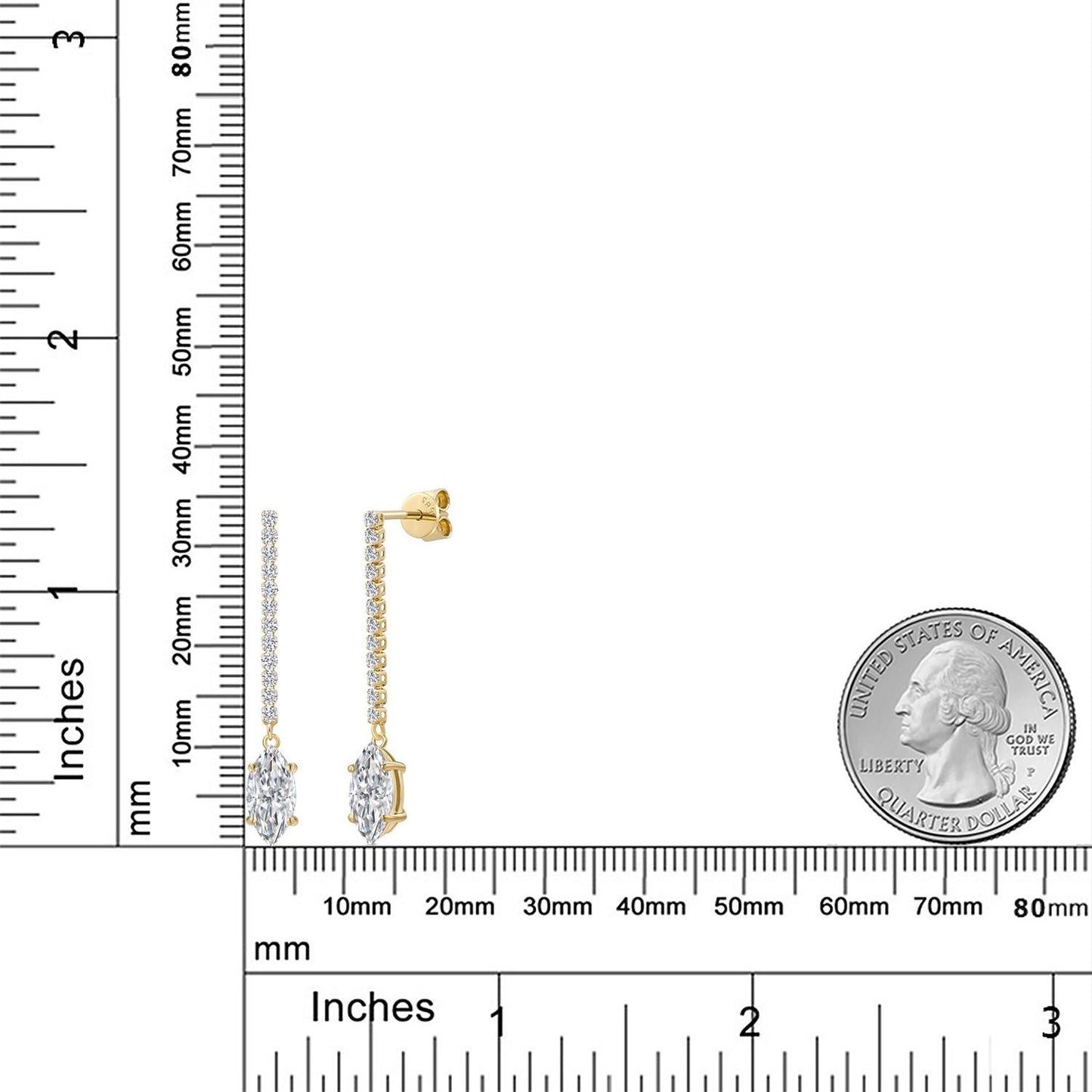 2.36 Cttw IGI Certified Lab Grown Diamond Dangle Earrings For Women in 14K Yellow Gold | 1 Ct each Marquise Cut | VS1 Clarity | E-F Color