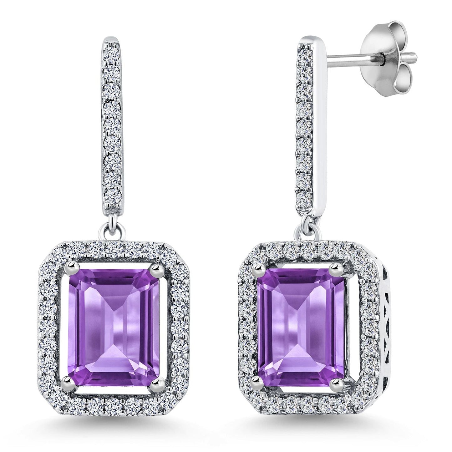 4-6 Cttw Drop Dangle Earrings for Women | Gemstone Birthstone Earrings | 925 Sterling Silver | Emerald Cut 9X7MM | Fine Jewelry Gifts for Her Mom Women Wife