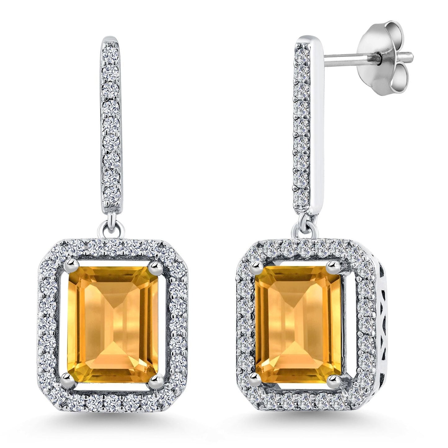 4-6 Cttw Drop Dangle Earrings for Women | Gemstone Birthstone Earrings | 925 Sterling Silver | Emerald Cut 9X7MM | Fine Jewelry Gifts for Her Mom Women Wife