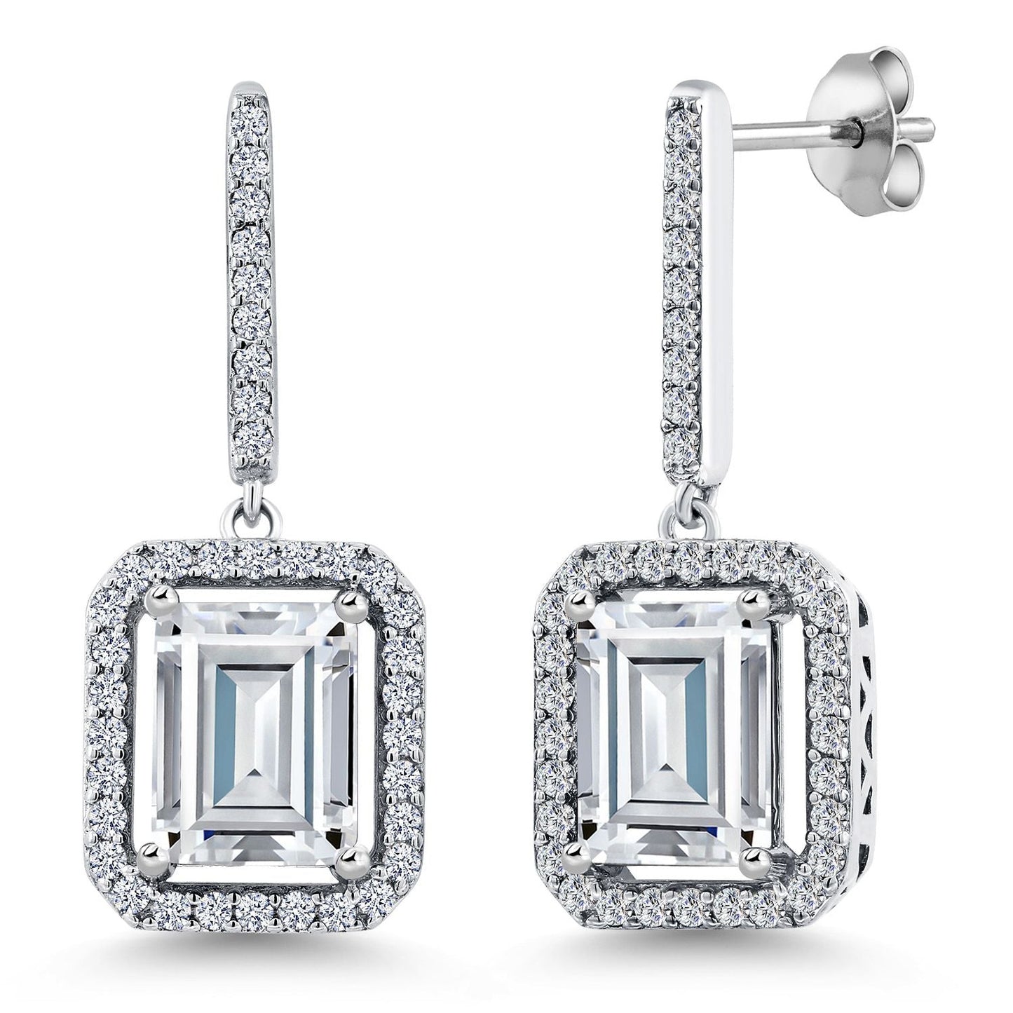 4-6 Cttw Drop Dangle Earrings for Women | Gemstone Birthstone Earrings | 925 Sterling Silver | Emerald Cut 9X7MM | Fine Jewelry Gifts for Her Mom Women Wife