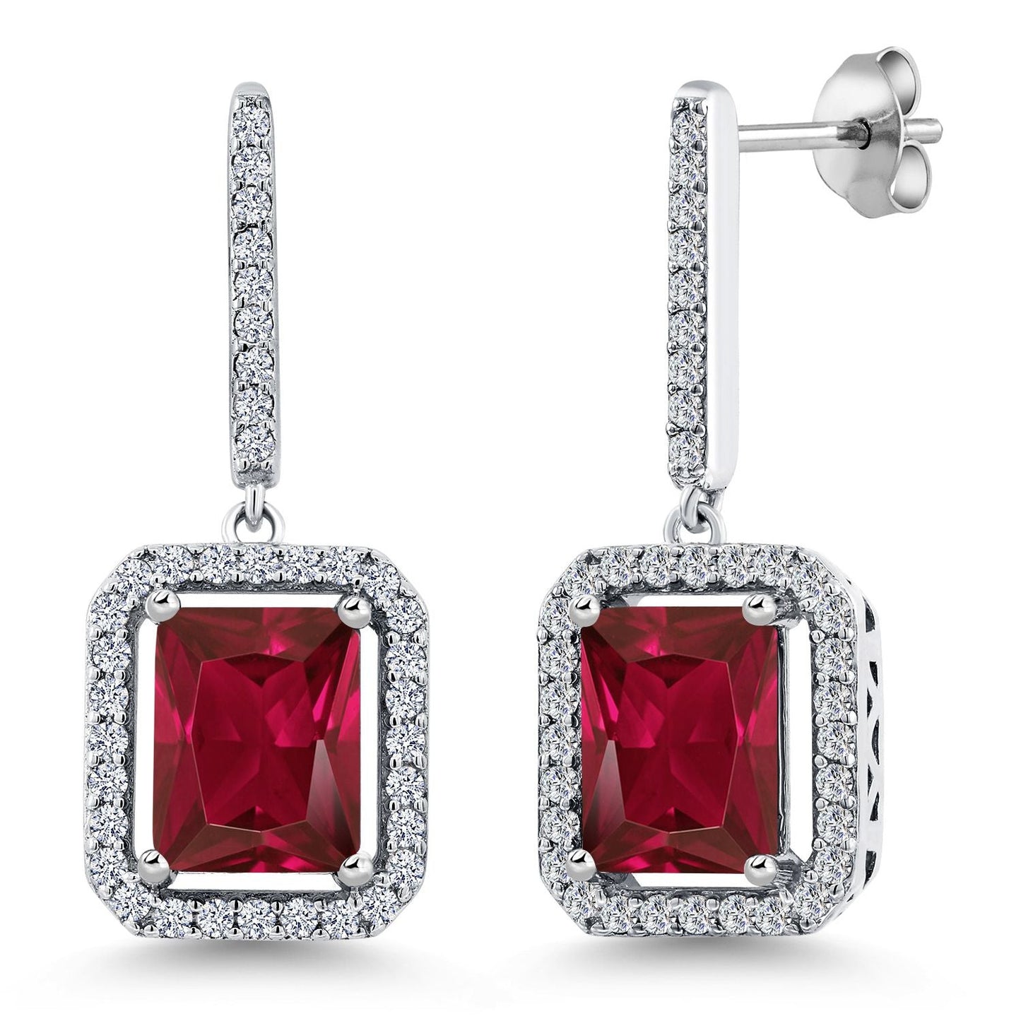 4-6 Cttw Drop Dangle Earrings for Women | Gemstone Birthstone Earrings | 925 Sterling Silver | Emerald Cut 9X7MM | Fine Jewelry Gifts for Her Mom Women Wife