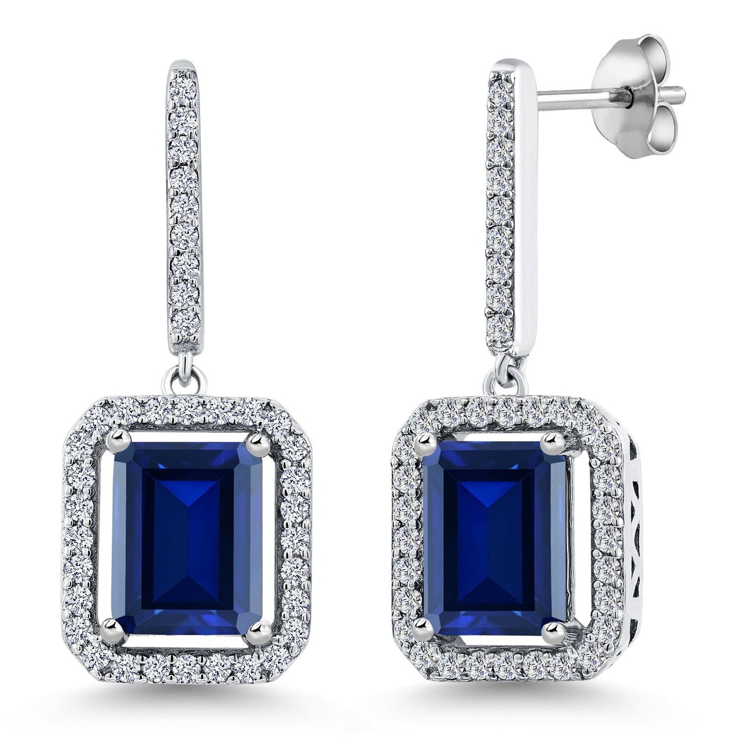 4-6 Cttw Drop Dangle Earrings for Women | Gemstone Birthstone Earrings | 925 Sterling Silver | Emerald Cut 9X7MM | Fine Jewelry Gifts for Her Mom Women Wife