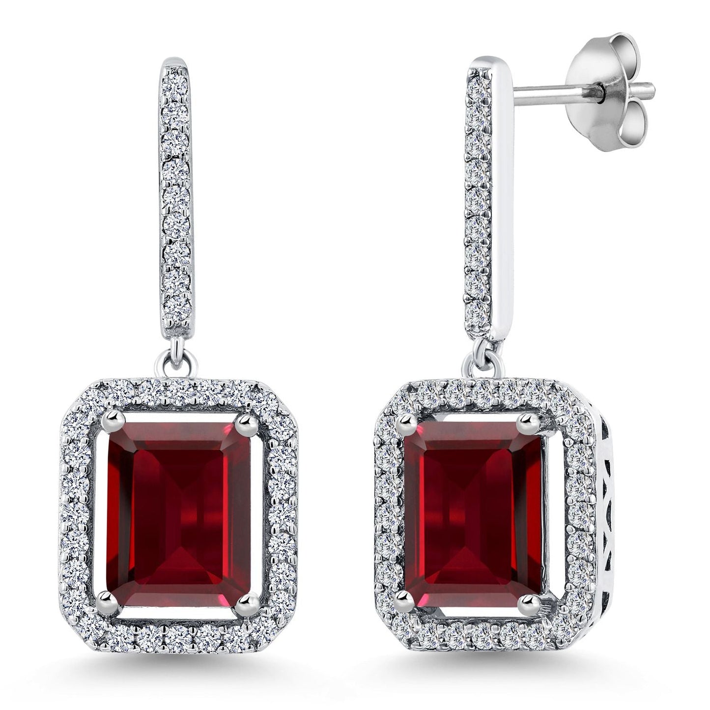 4-6 Cttw Drop Dangle Earrings for Women | Gemstone Birthstone Earrings | 925 Sterling Silver | Emerald Cut 9X7MM | Fine Jewelry Gifts for Her Mom Women Wife