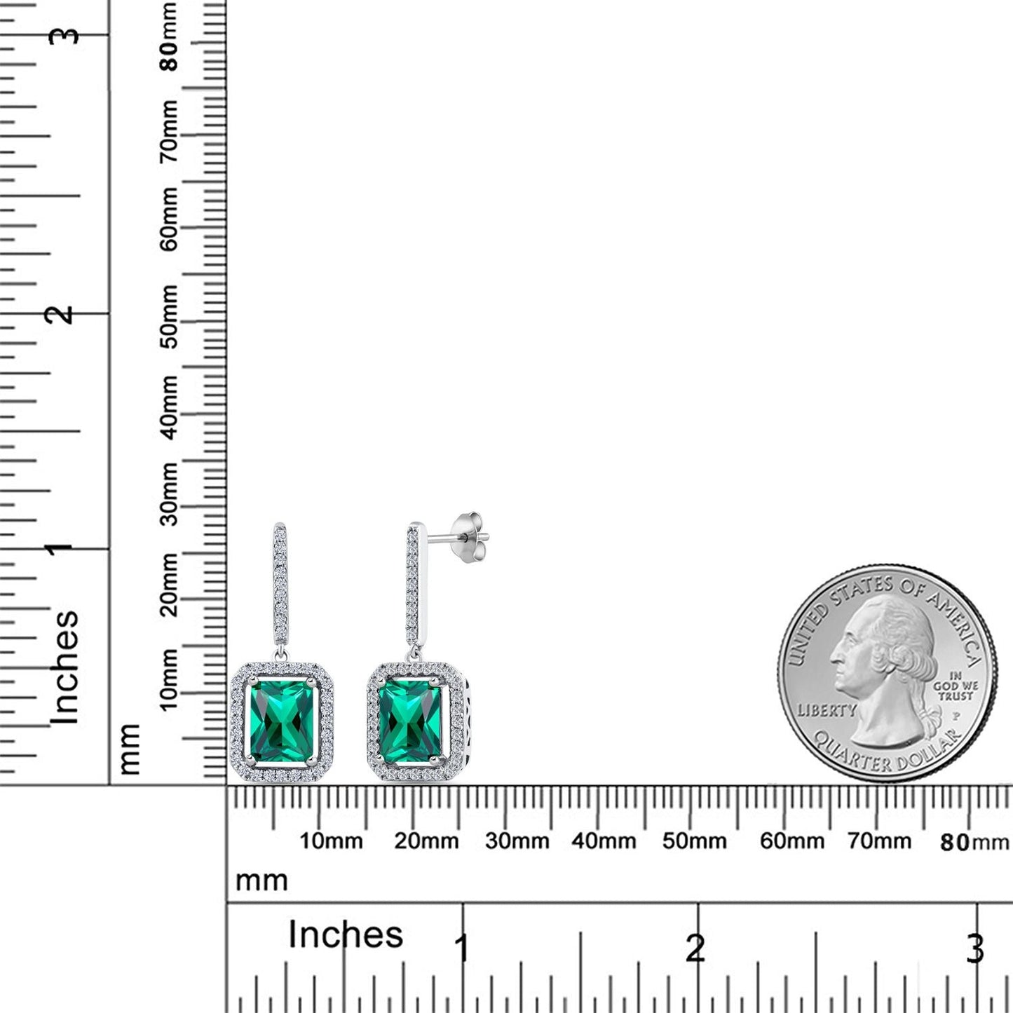 4-6 Cttw Drop Dangle Earrings for Women | Gemstone Birthstone Earrings | 925 Sterling Silver | Emerald Cut 9X7MM | Fine Jewelry Gifts for Her Mom Women Wife