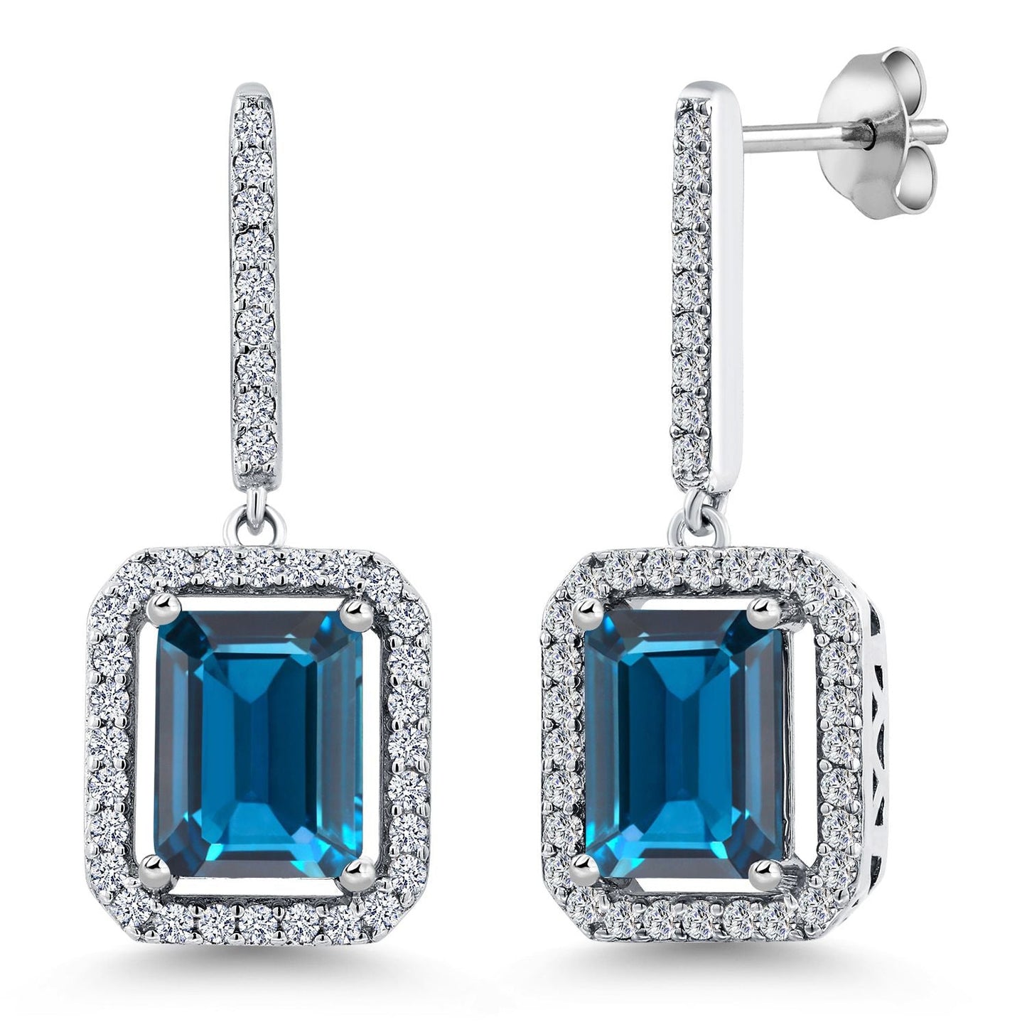 4-6 Cttw Drop Dangle Earrings for Women | Gemstone Birthstone Earrings | 925 Sterling Silver | Emerald Cut 9X7MM | Fine Jewelry Gifts for Her Mom Women Wife