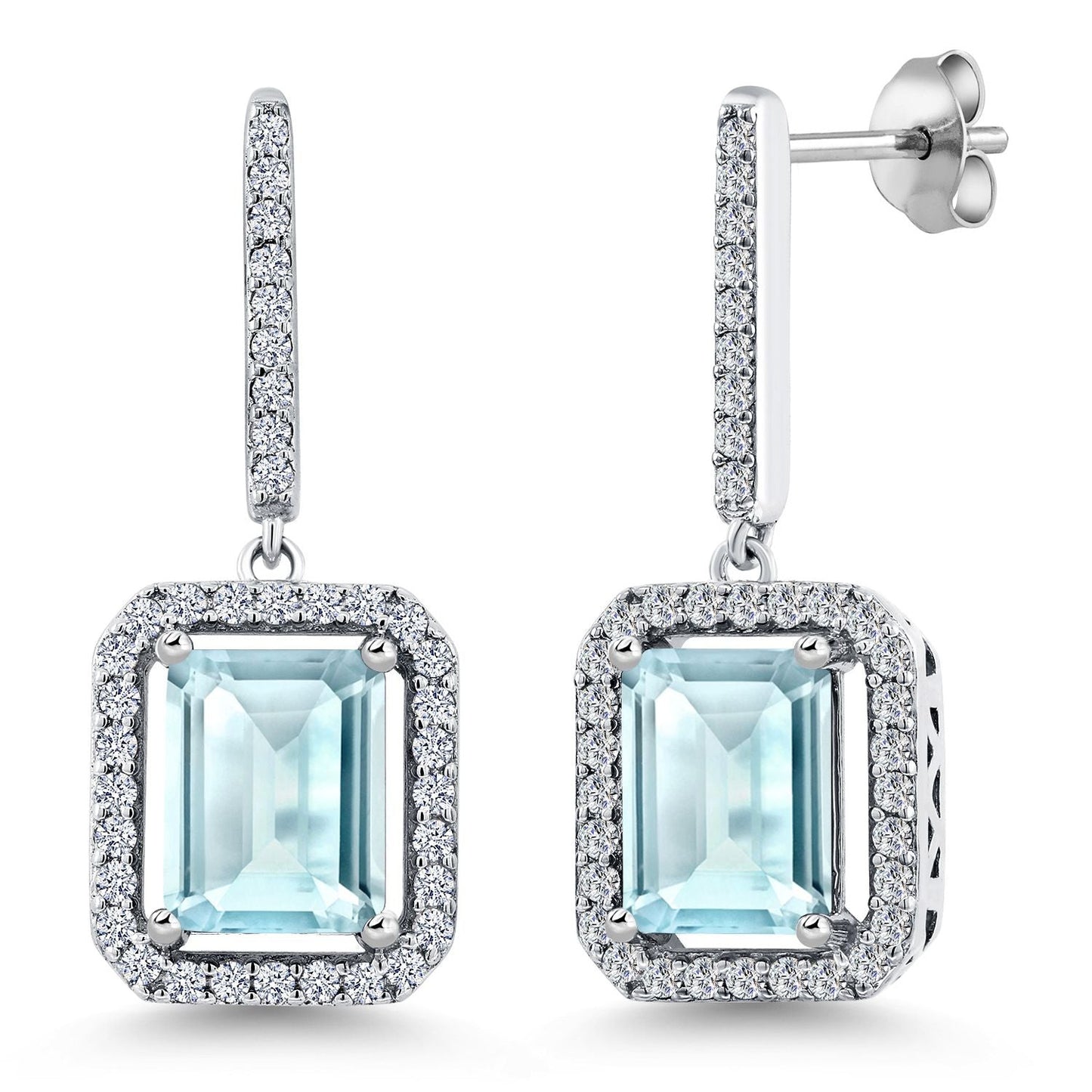 4-6 Cttw Drop Dangle Earrings for Women | Gemstone Birthstone Earrings | 925 Sterling Silver | Emerald Cut 9X7MM | Fine Jewelry Gifts for Her Mom Women Wife