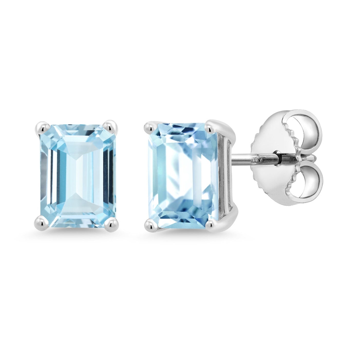 7X5MM Emerald Cut Gemstone Birthstone Stud Earrings For Women Men | 925 Sterling Silver | Fine Jewelry Gifts for Her Mom Women Wife
