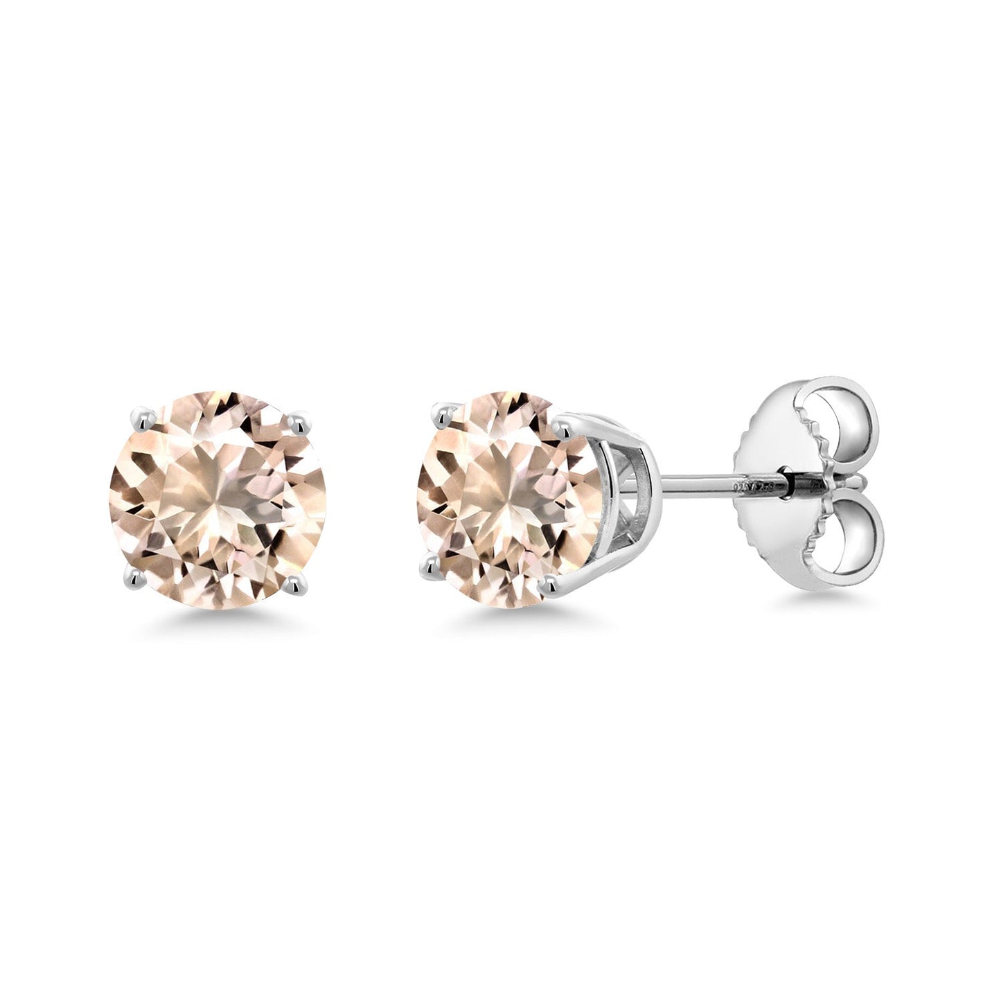 925 Sterling Silver 5MM Round Gemstone Birthstone 4-Prong Basket Setting Stud Earrings For Women Men