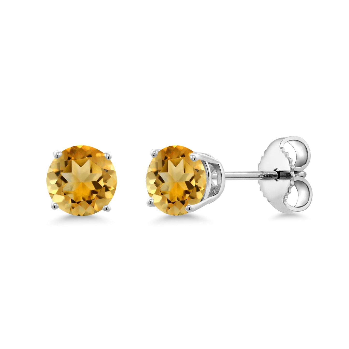 925 Sterling Silver 4MM Round Gemstone Birthstone Stud Earrings for Women and Men | Classic Solitaire with Secure Backs | Elegant Everyday Jewelry for Her or Him