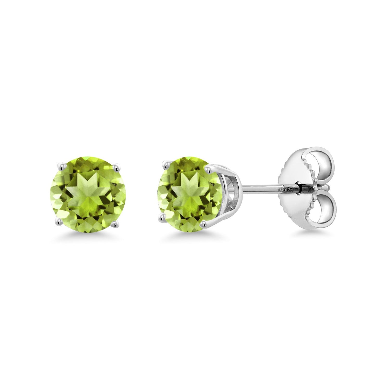925 Sterling Silver 4MM Round Gemstone Birthstone Stud Earrings for Women and Men | Classic Solitaire with Secure Backs | Elegant Everyday Jewelry for Her or Him