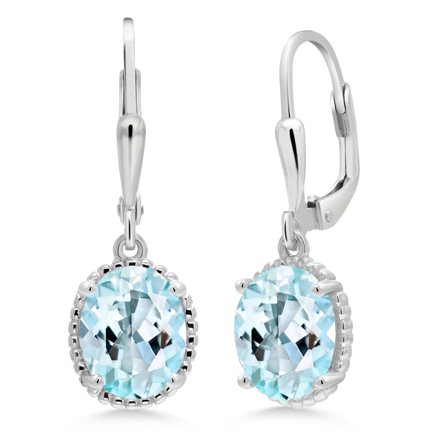 Leverback Drop Dangle Earrings For Women | 925 Sterling Silver | 9X7MM Oval Gemstone Birthstone | Fine Jewelry Gifts for Her Mom Women Wife