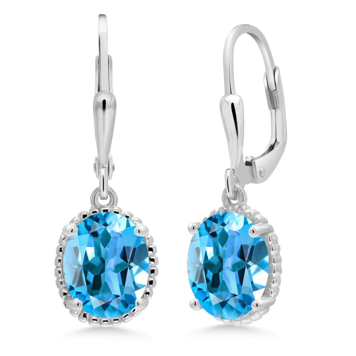 Leverback Drop Dangle Earrings For Women | 925 Sterling Silver | 9X7MM Oval Gemstone Birthstone | Fine Jewelry Gifts for Her Mom Women Wife