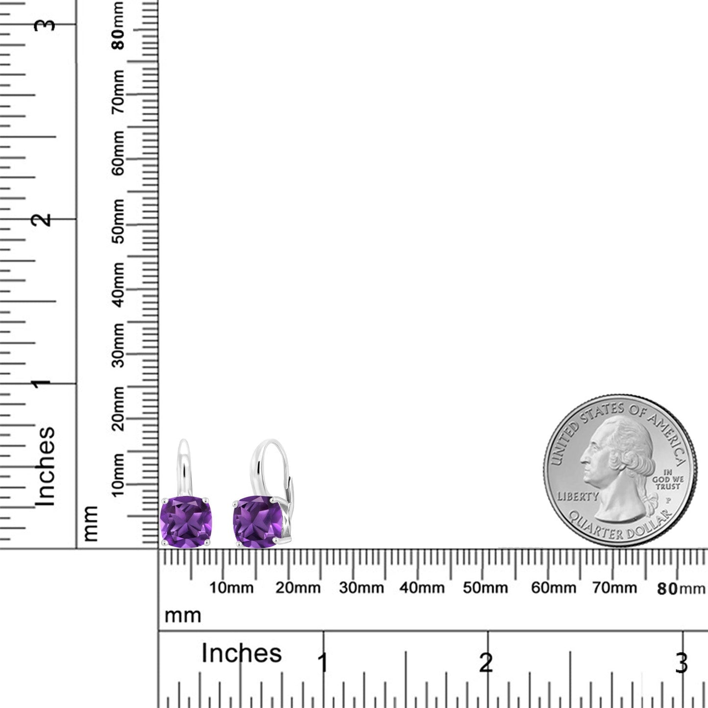 4-6 Cttw Gemstone Birthstone Leverback Dangle Earrings for Women | 925 Sterling Silver | 8MM Cushion | Fine Jewelry for Her Mom Wife