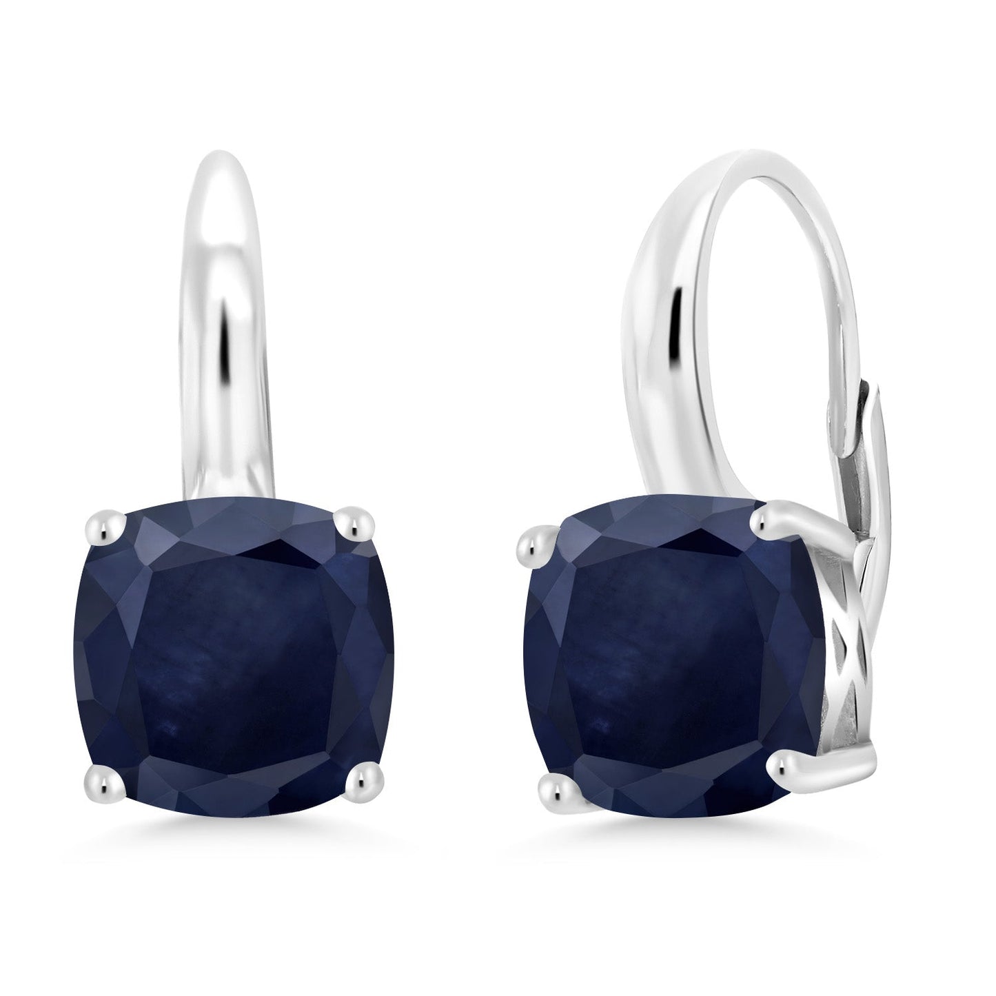 4-6 Cttw Gemstone Birthstone Leverback Dangle Earrings for Women | 925 Sterling Silver | 8MM Cushion | Fine Jewelry for Her Mom Wife