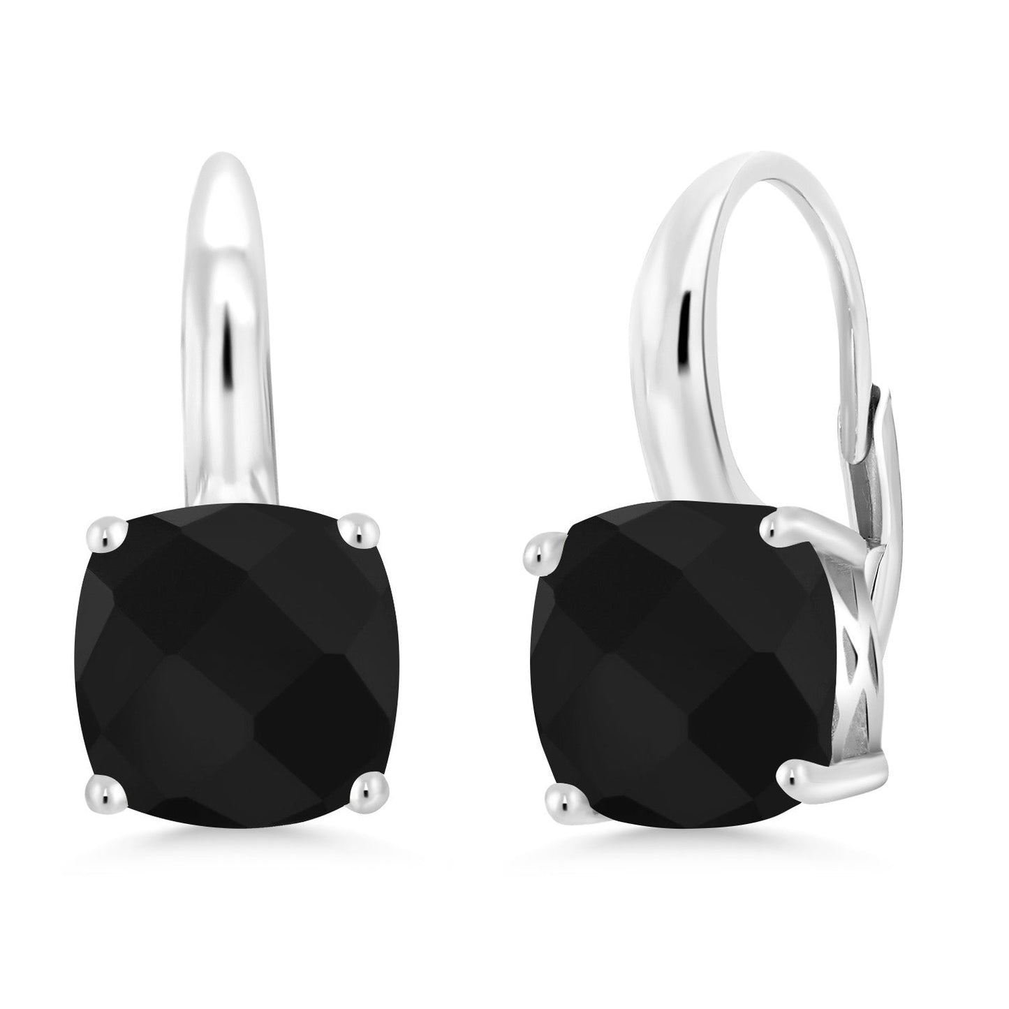 4-6 Cttw Gemstone Birthstone Leverback Dangle Earrings for Women | 925 Sterling Silver | 8MM Cushion | Fine Jewelry for Her Mom Wife