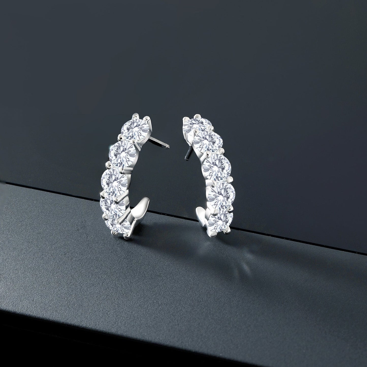 2-5 Cttw Gemstone Birthstone Open Hoops Earrings For Women | 925 Sterling Silver | Round 4MM | Fine Jewelry Gifts for Her Mom Women Wife