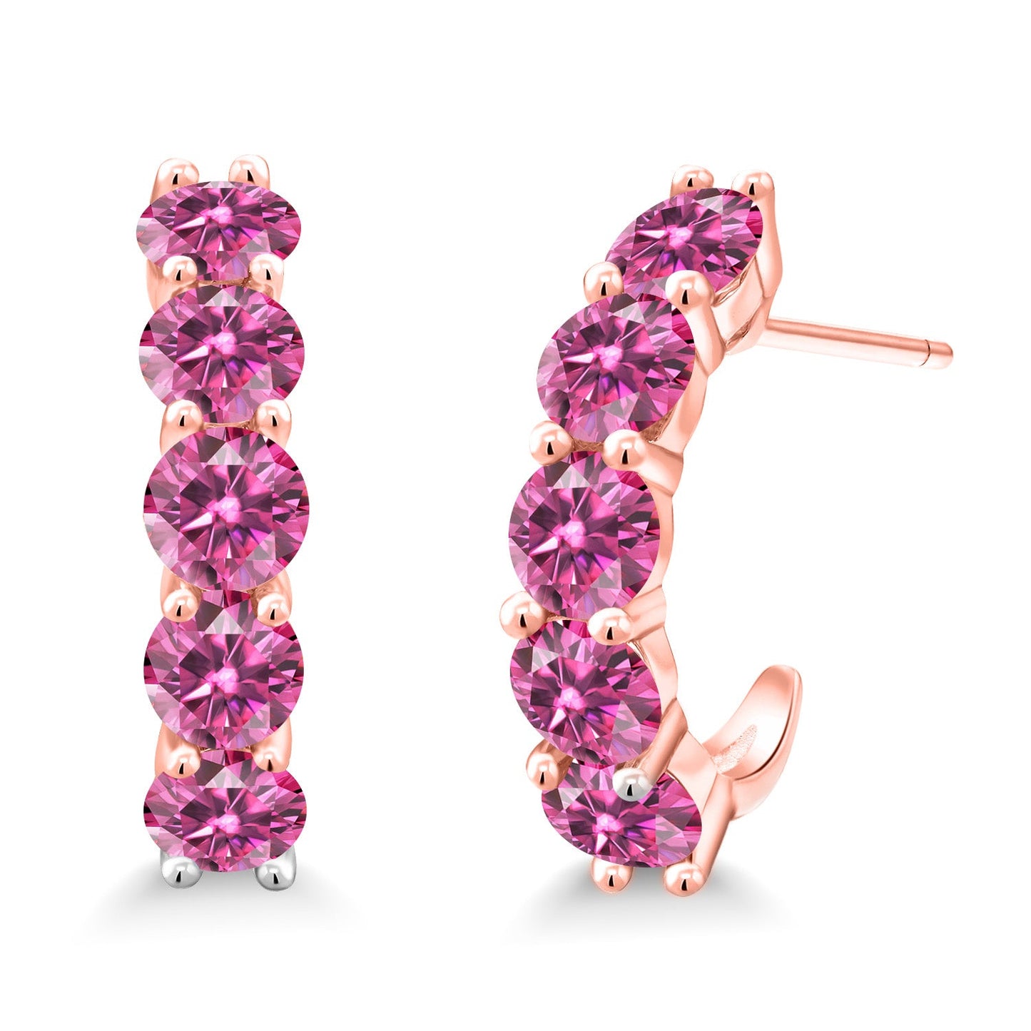 2-5 Cttw Gemstone Birthstone Open Hoops Earrings For Women | 925 Sterling Silver | Round 4MM | Fine Jewelry Gifts for Her Mom Women Wife